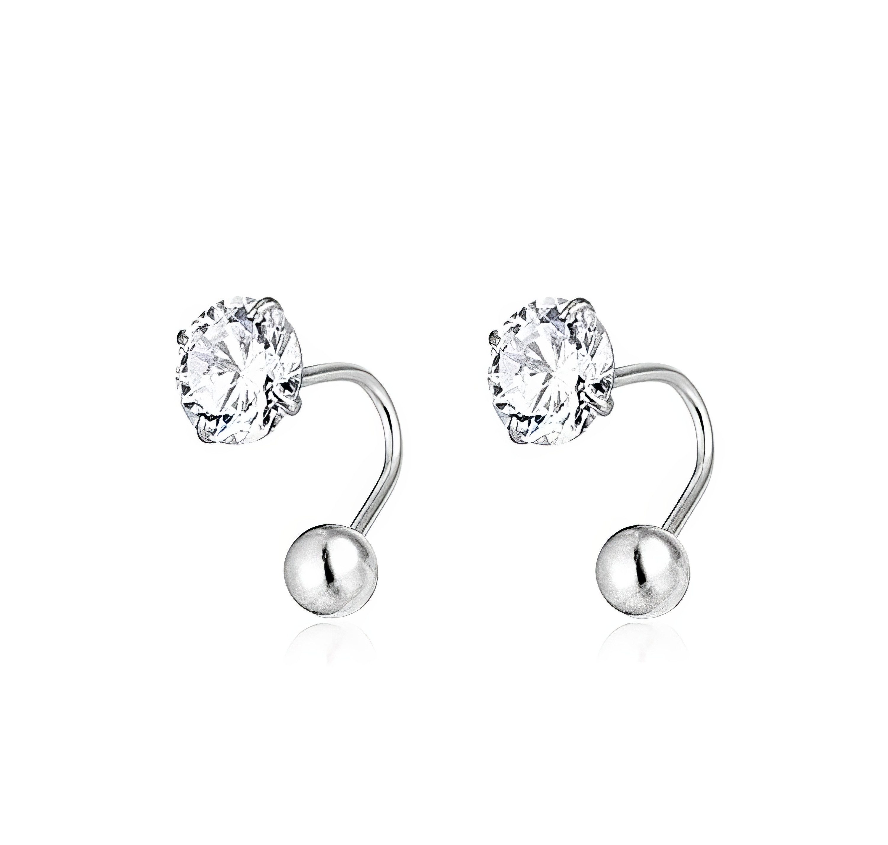 Jumpeak Paar Ohrstecker Super Sparkly Spiral-Ohrringe günstig online kaufen