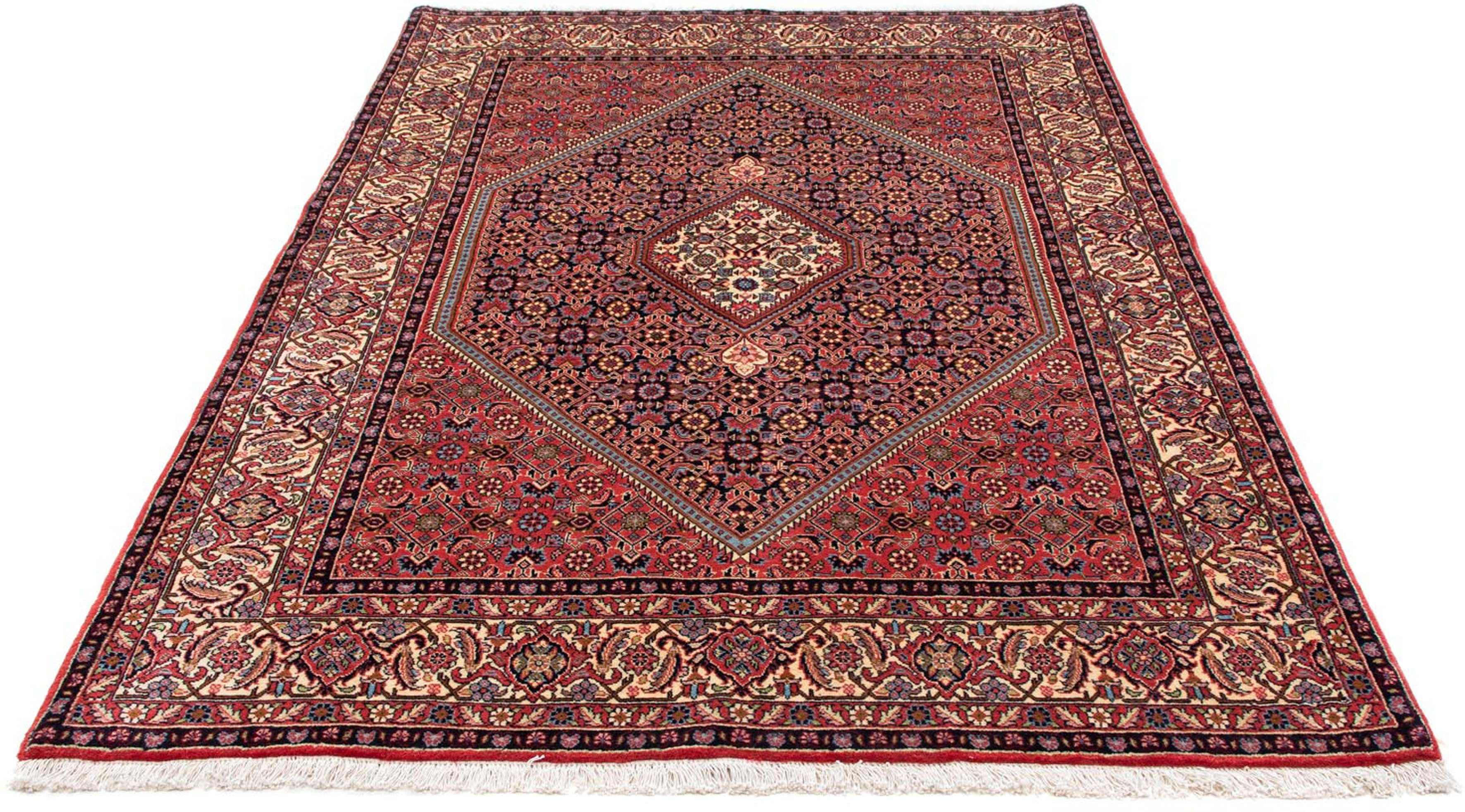 Orientteppich Perser - Bidjar - 223 x 142 cm - rot, morgenland, rechteckig, Höhe: 10 mm, Wohnzimmer, Handgeknüpft, Einzelstück mit Zertifikat