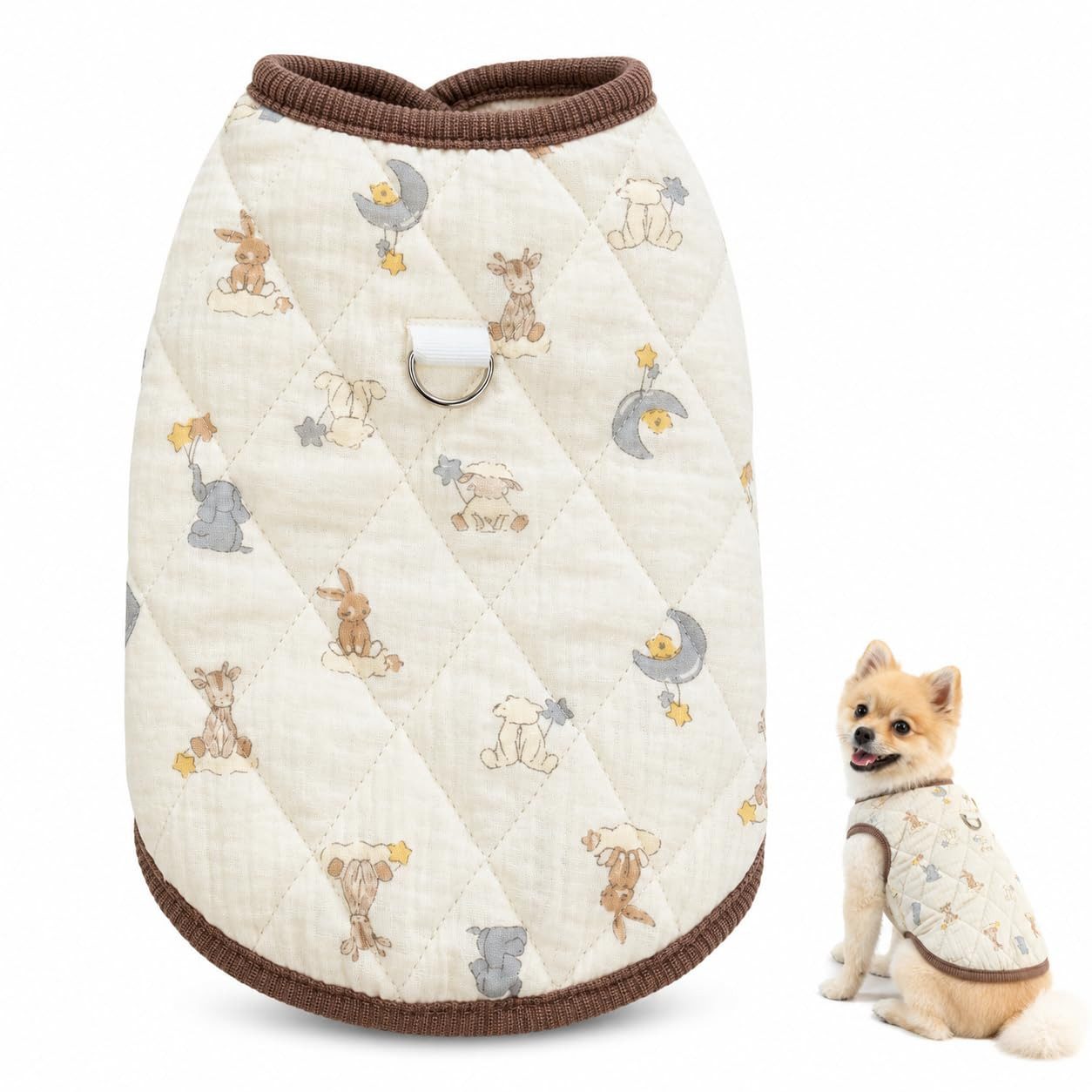 Ledander Hundekostüm Bedruckte Hundekostüm, warme Haustierjacke, geeignet für kleine, mittelgroße und große Hunde