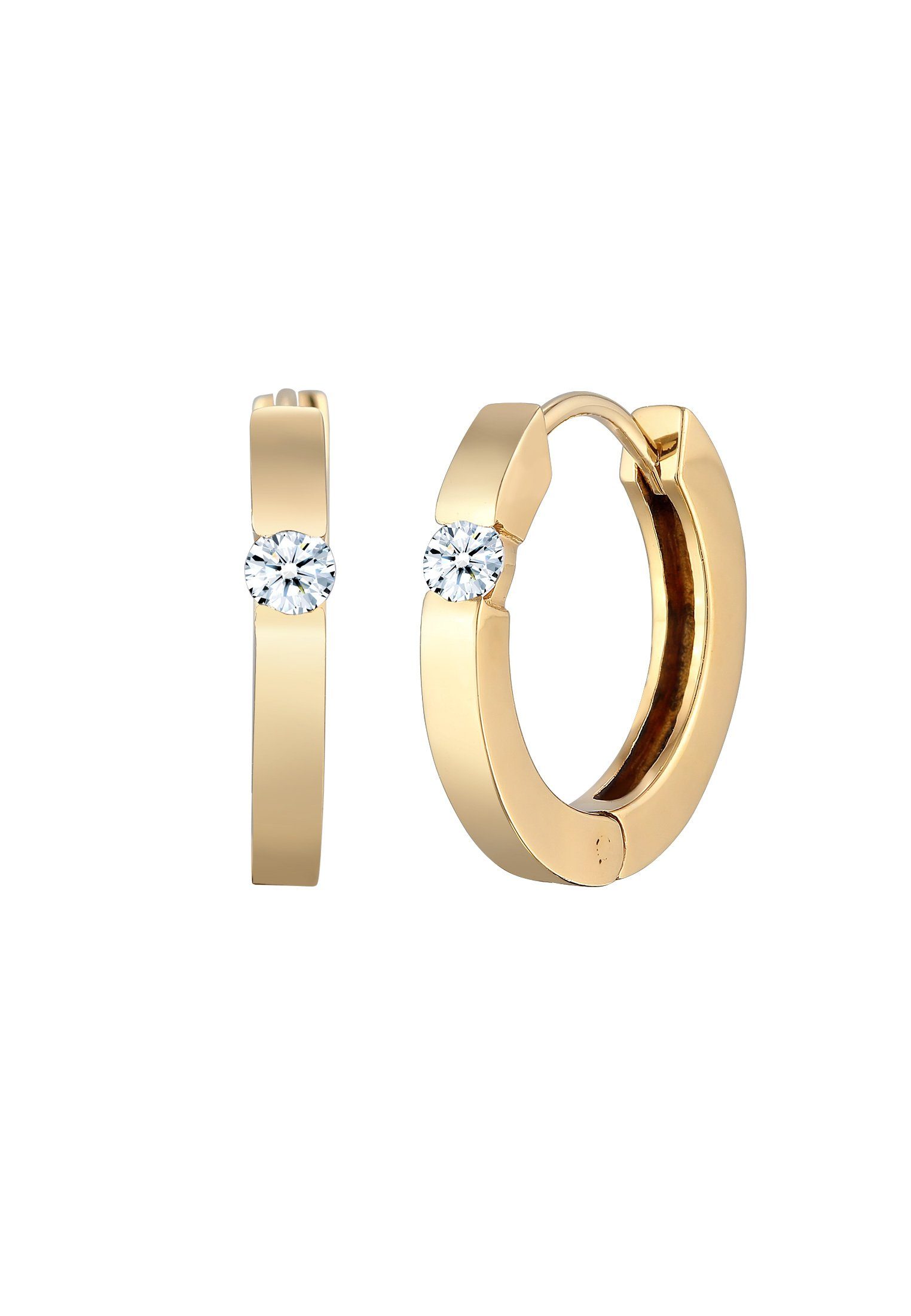 Elli DIAMONDS Paar Creolen Creolen Diamant (0.22 ct) Eleganz 925 Silber, Di günstig online kaufen