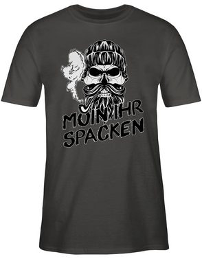 Shirtracer T-Shirt Moin ihr Spacken Totenkopf Norddeutsch Geschenke Sprüche Statement