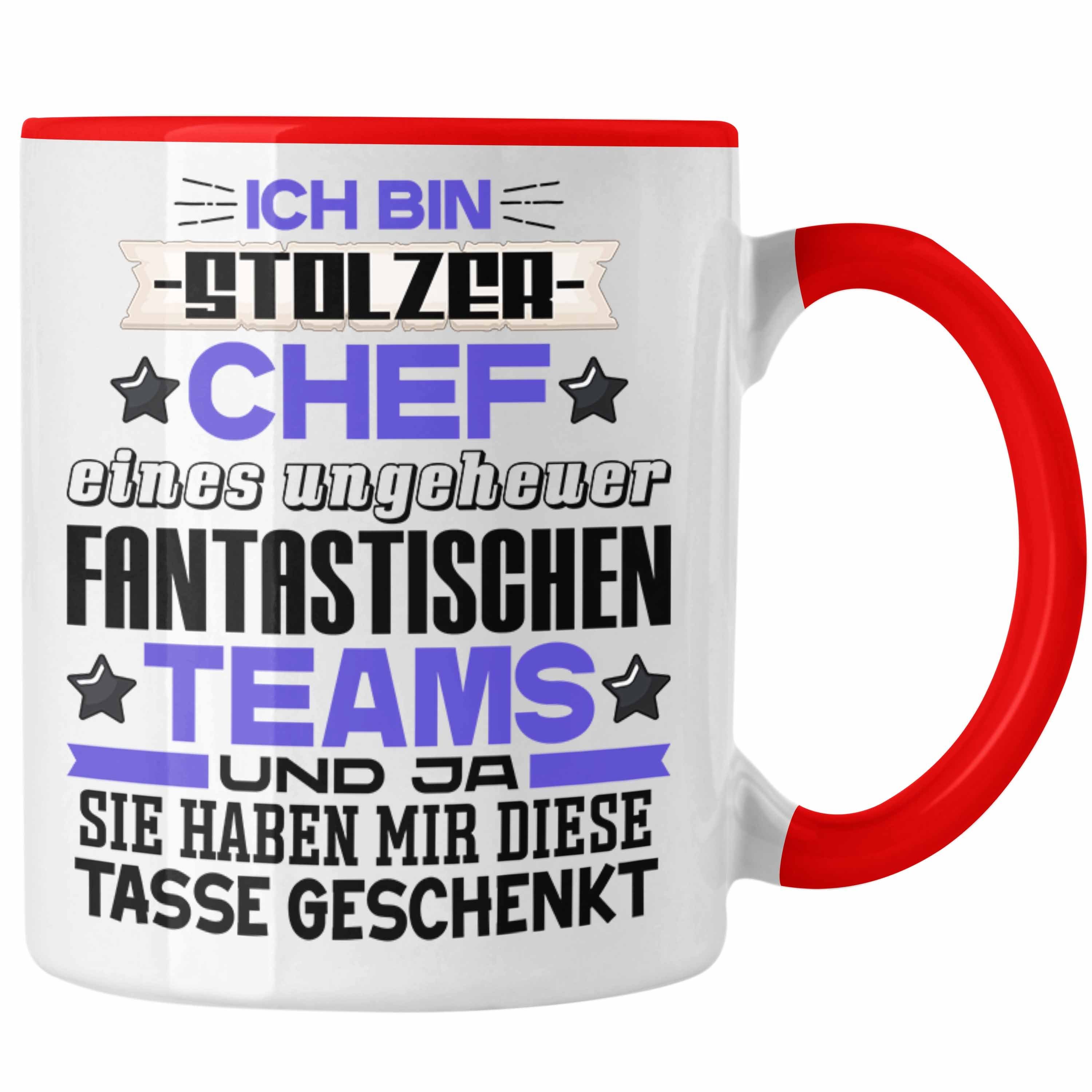 Trendation Chef Tasse Bester Chef Ge Tasse Ich Team Rot Geschenk Fantastisches Bin Stolzer