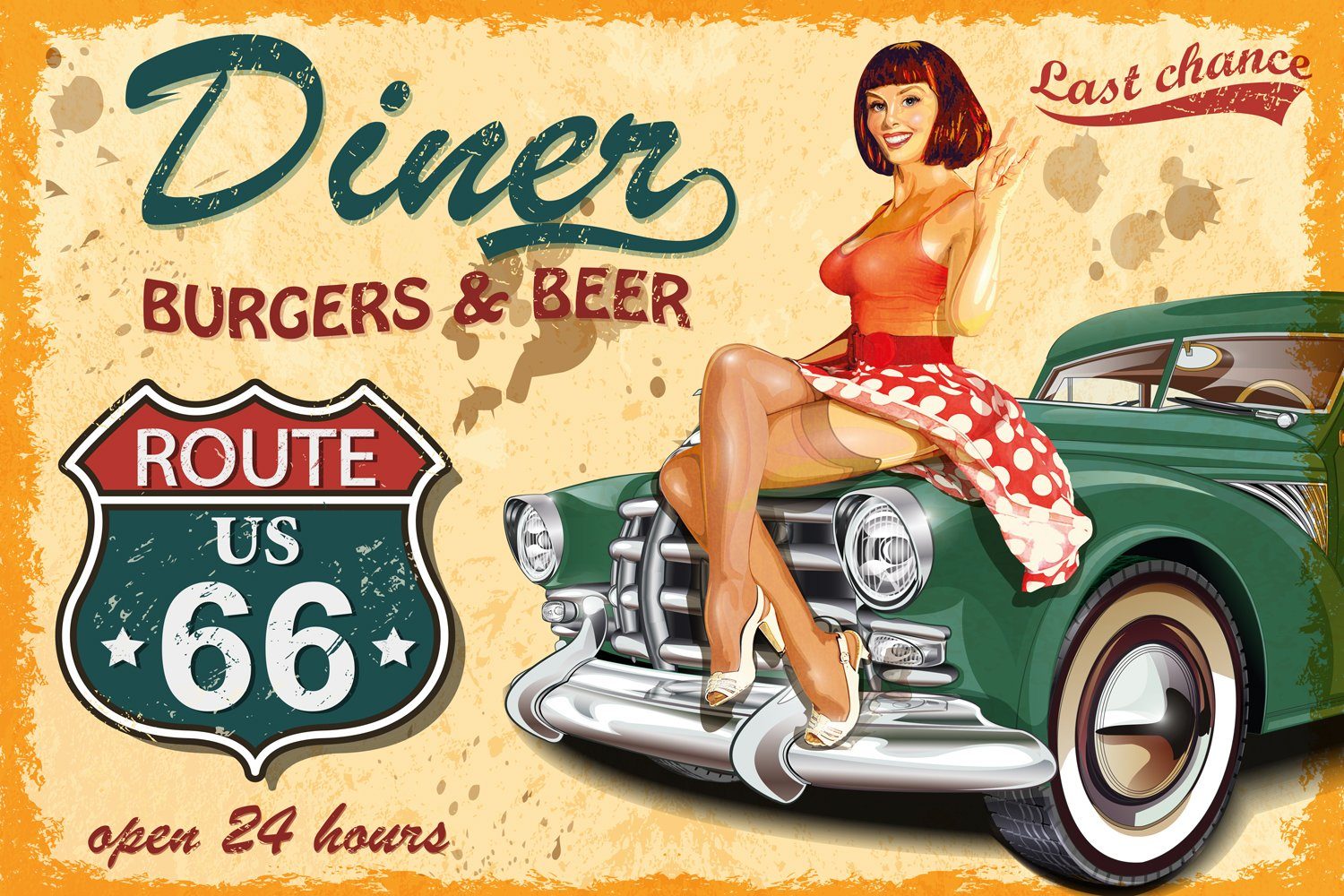 Metallbild DINER