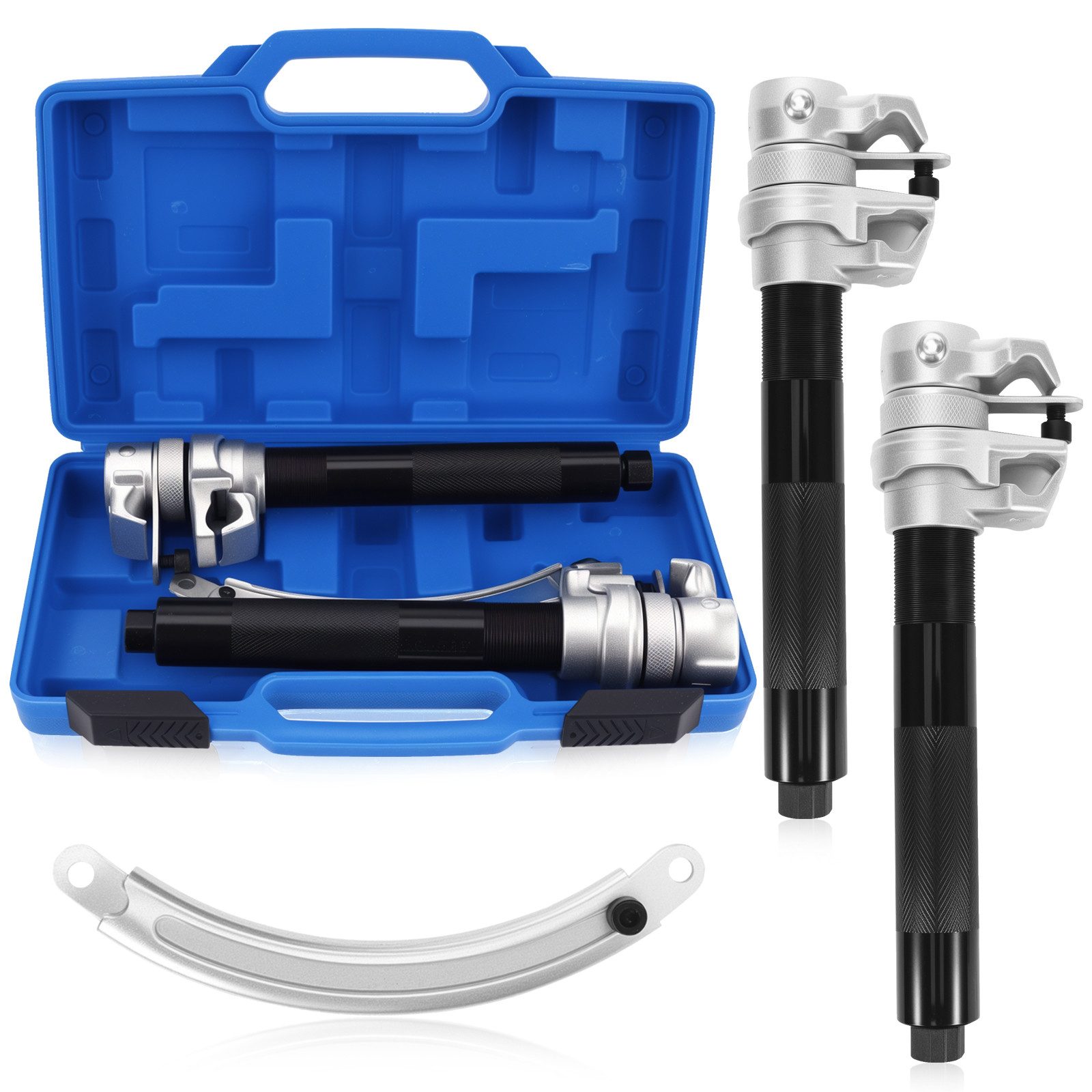 BlingBin Demontagewerkzeug 2tlg Universal Federspanner KFZ Auto Profi Feder Spanner Stossdämpfer, B: 2 cm, (1er Set, 3-tlg., 3tlg), Tuning & Tieferlegung, Spanner für Stossdämpfer, 1,2T Belastbarkeit