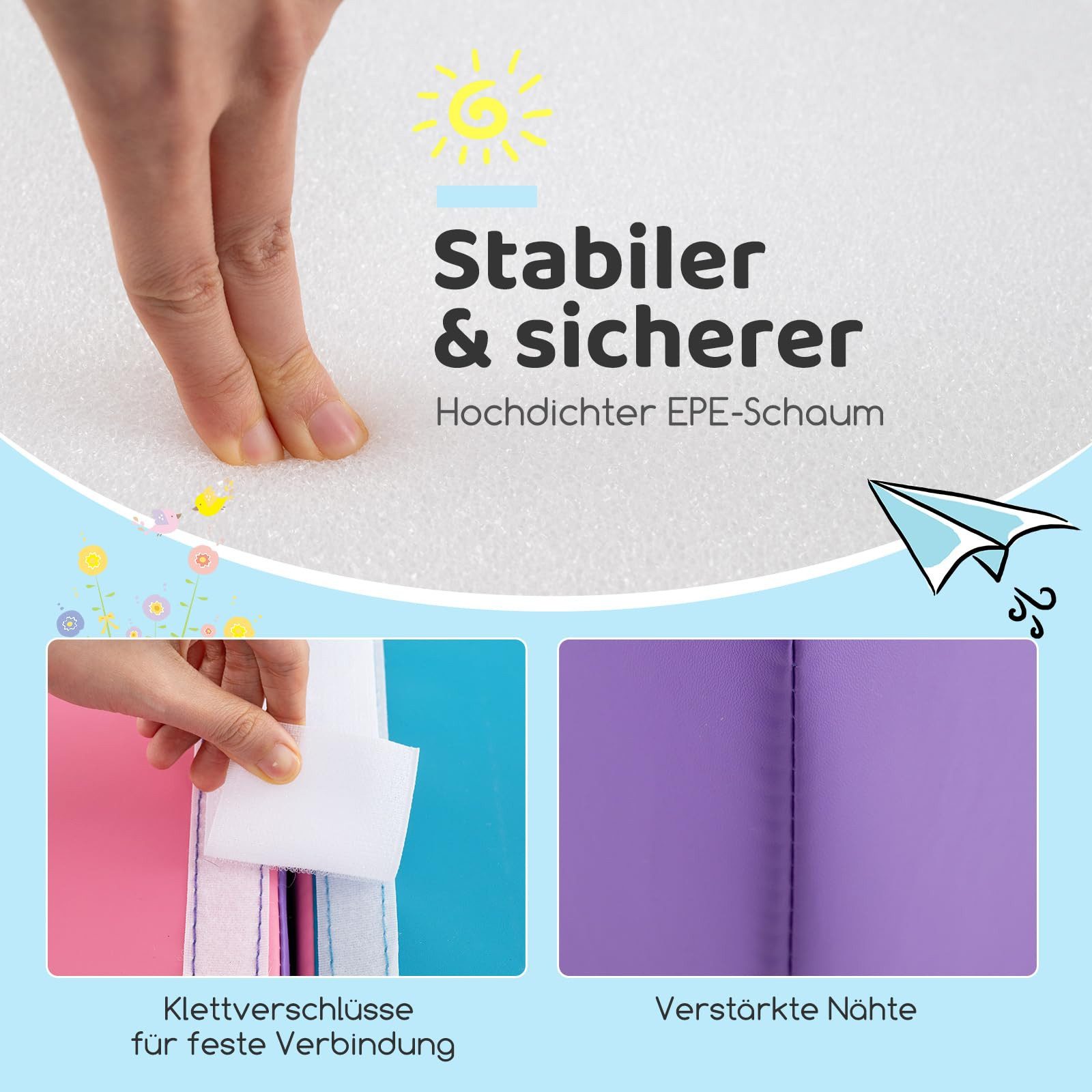COSTWAY Spielbausteine, (6 St), Schaumstoffbausteine für Kinder ab 1 Jahr