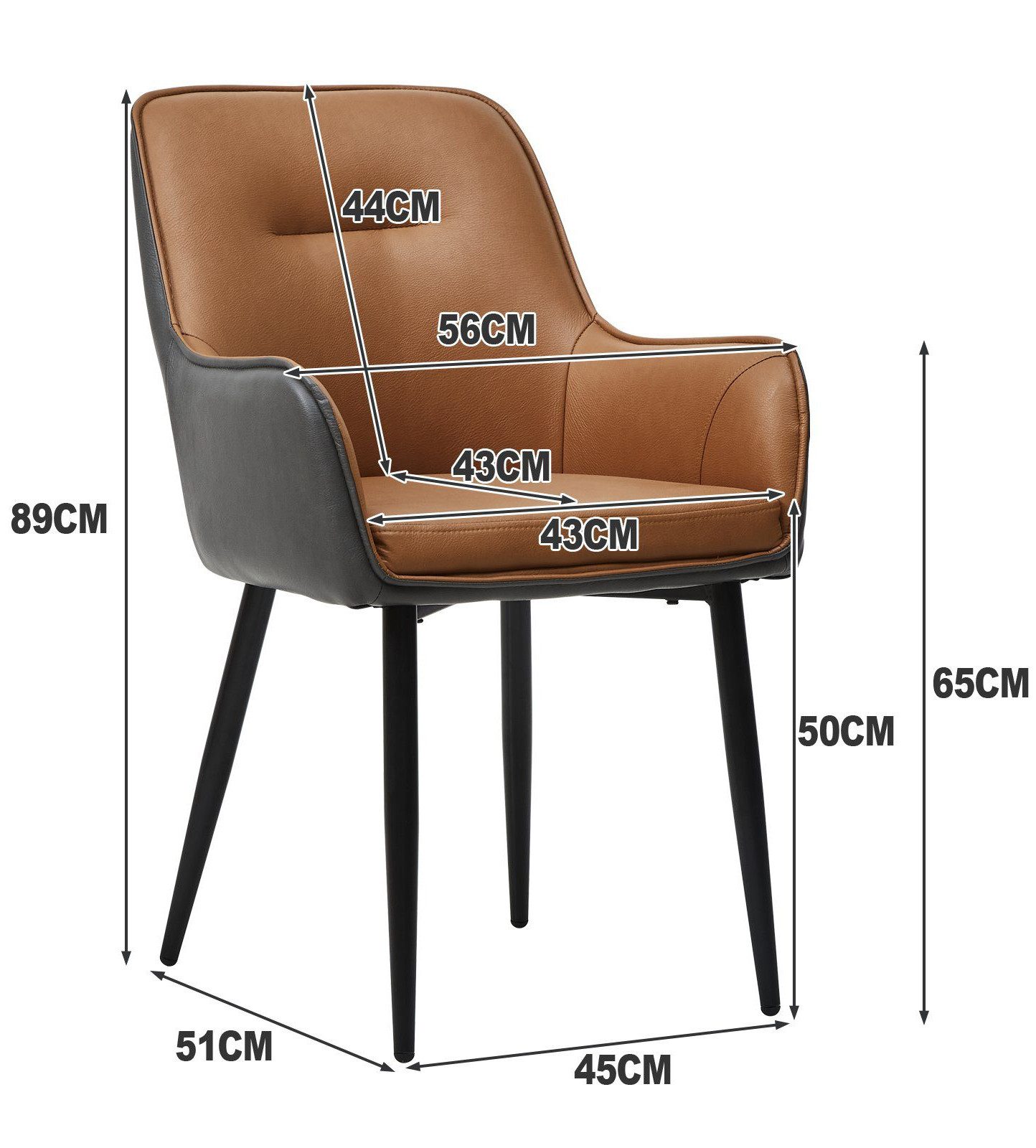 Ofcasa Esszimmerstuhl Kunstlederstuhl (2er Set), Zweifarbige günstig online kaufen