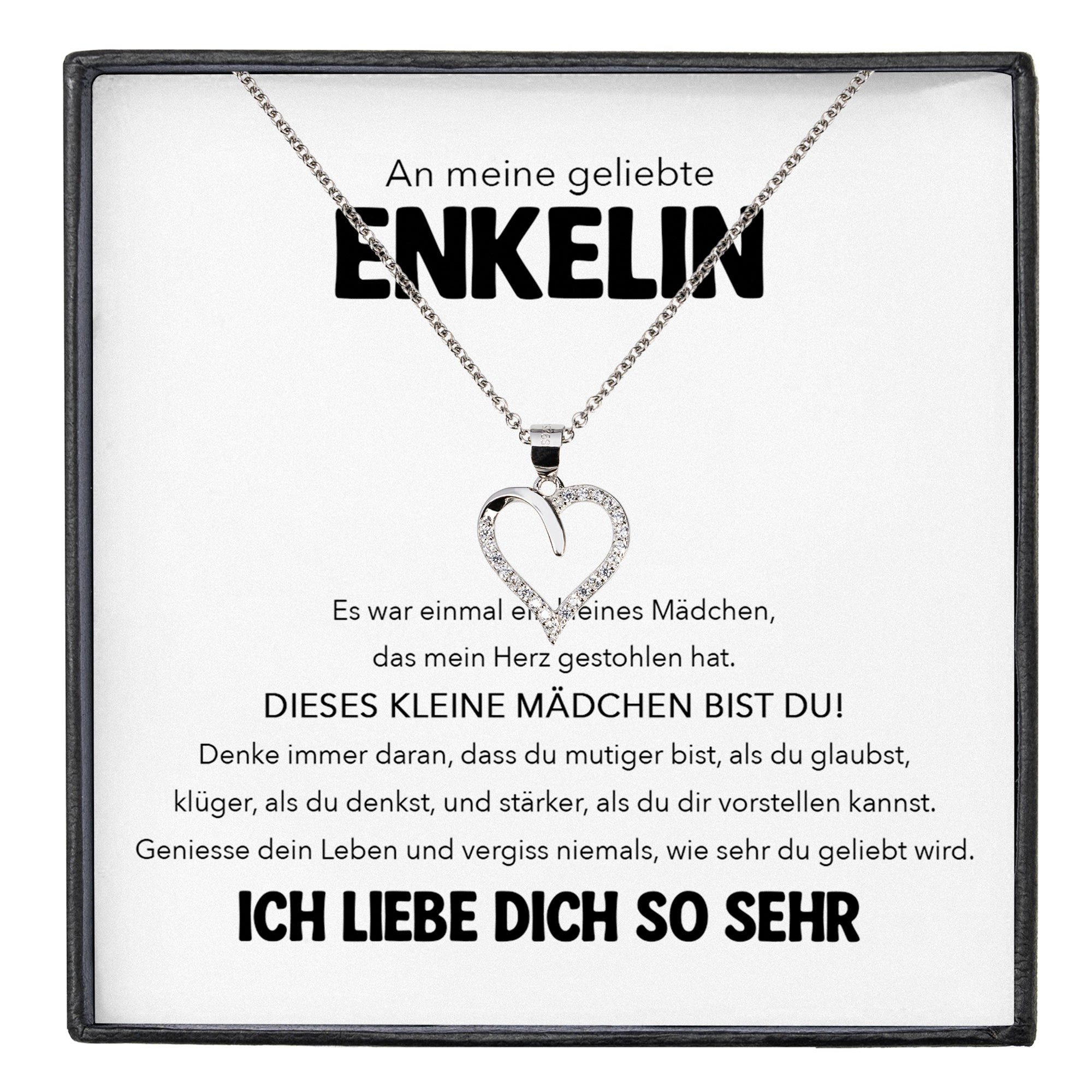 Schmuckset An Meine Enkelin Geschenk von Oma Opa Mädchen Herz Halskette Frauen