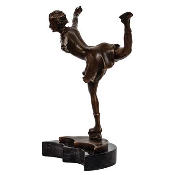 Aubaho Skulptur Bronzeskulptur Eiskunstlauf Schlittschuhe Antik-Stil Bronze Figur Stat