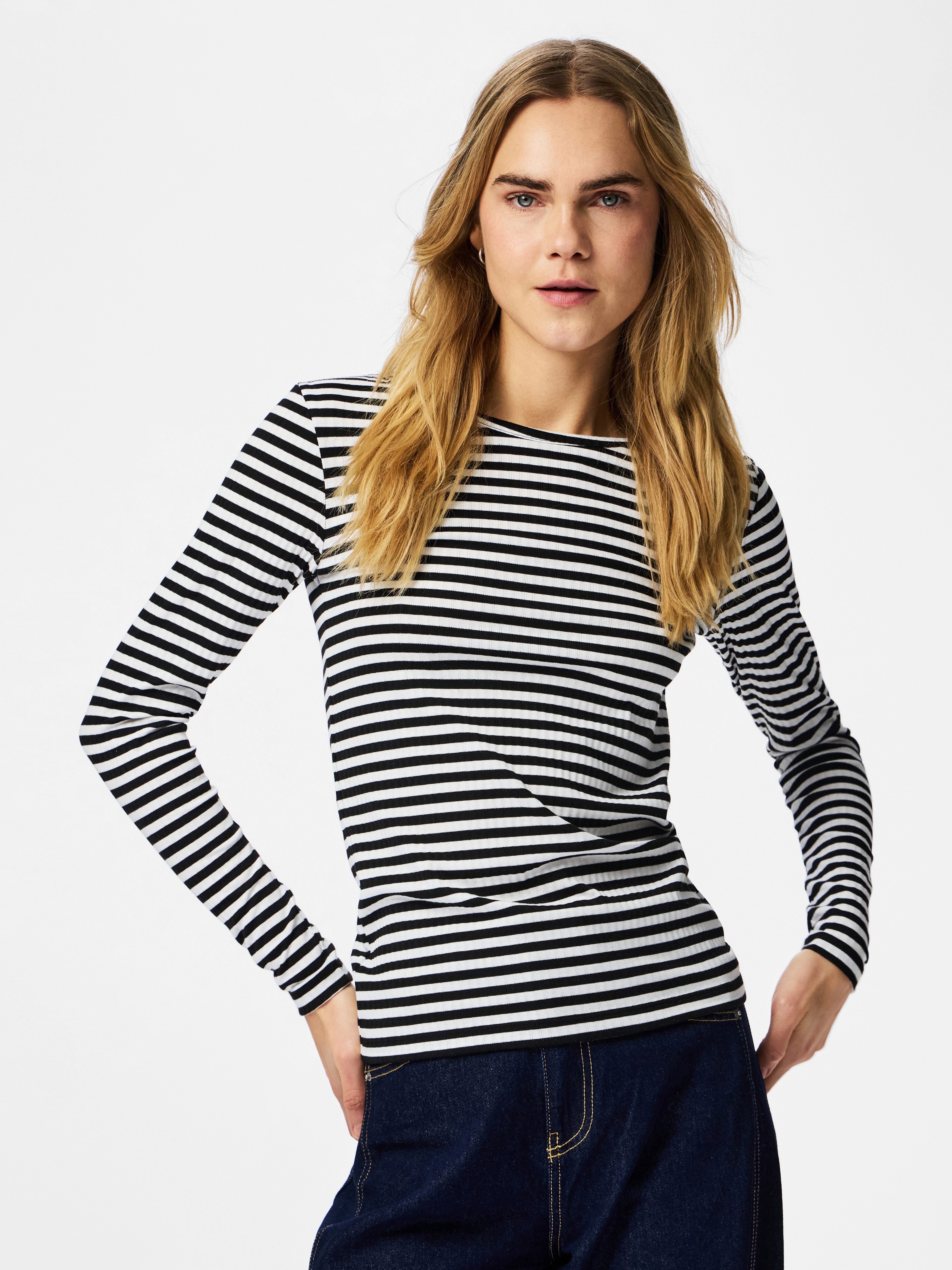 pieces Langarmshirt PCLAYA LS TOP JRS NOOS Materialmix, regular fit