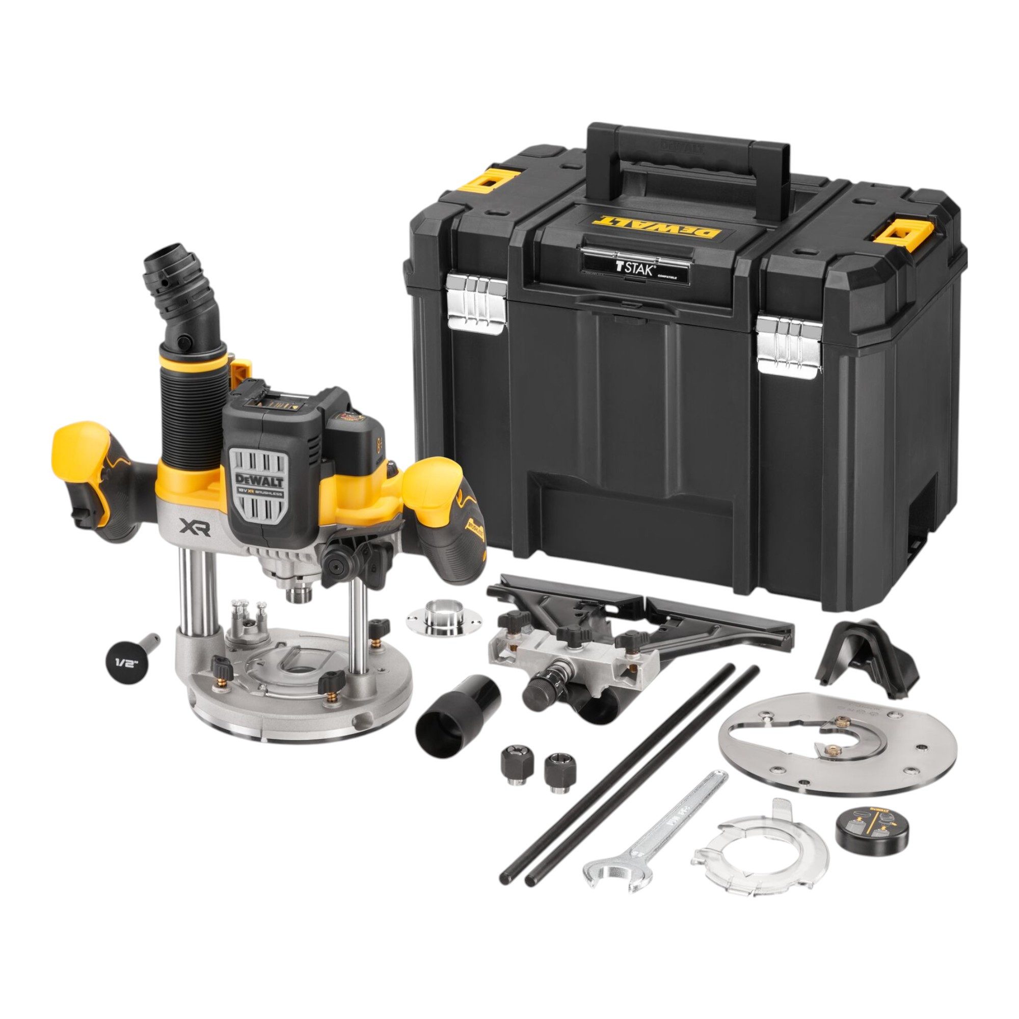 DeWalt Oberfräse DCW 620 NT 18 V 12 mm Brushless + TSTAK - ohne Akku, ohne Ladegerät
