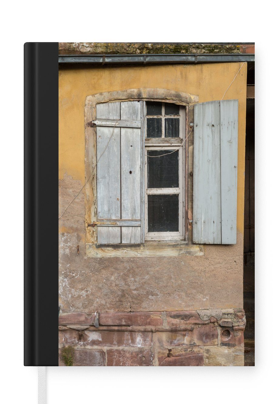 MuchoWow Notizbuch Altes Fenster mit alten Fensterläden, Journal, Merkzettel, Tagebuch, Notizheft, A5, 98 Seiten, Haushaltsbuch