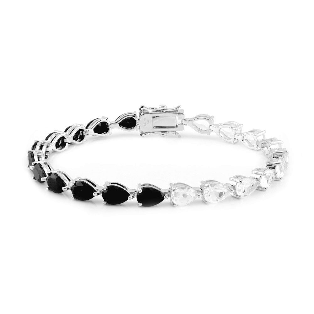 Cavill Silberarmband Weißer Topas & Schwarzer günstig online kaufen