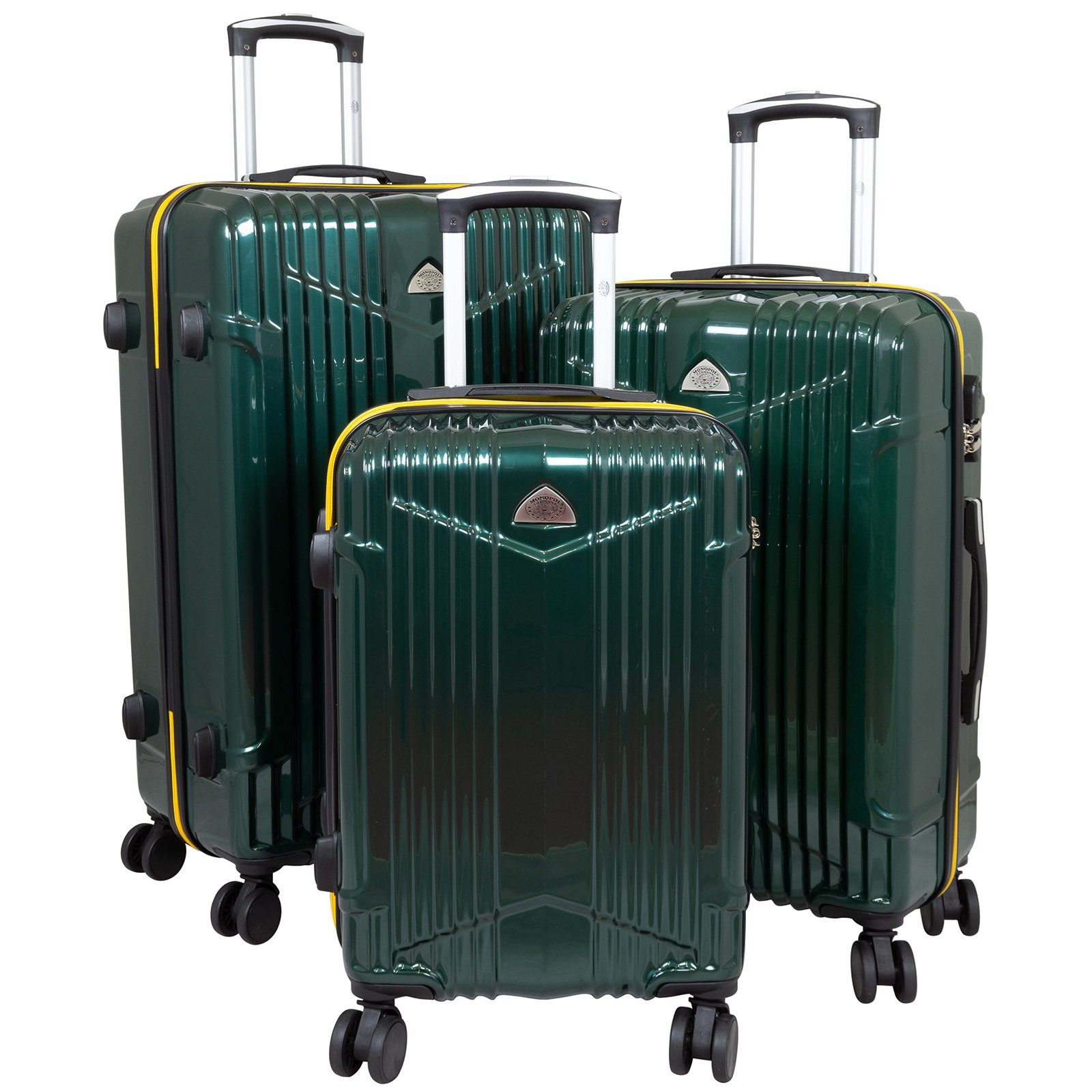 MONOPOL® Trolleyset - Kofferset 3-tlg. aus Polycarbonat - div. Farben grün