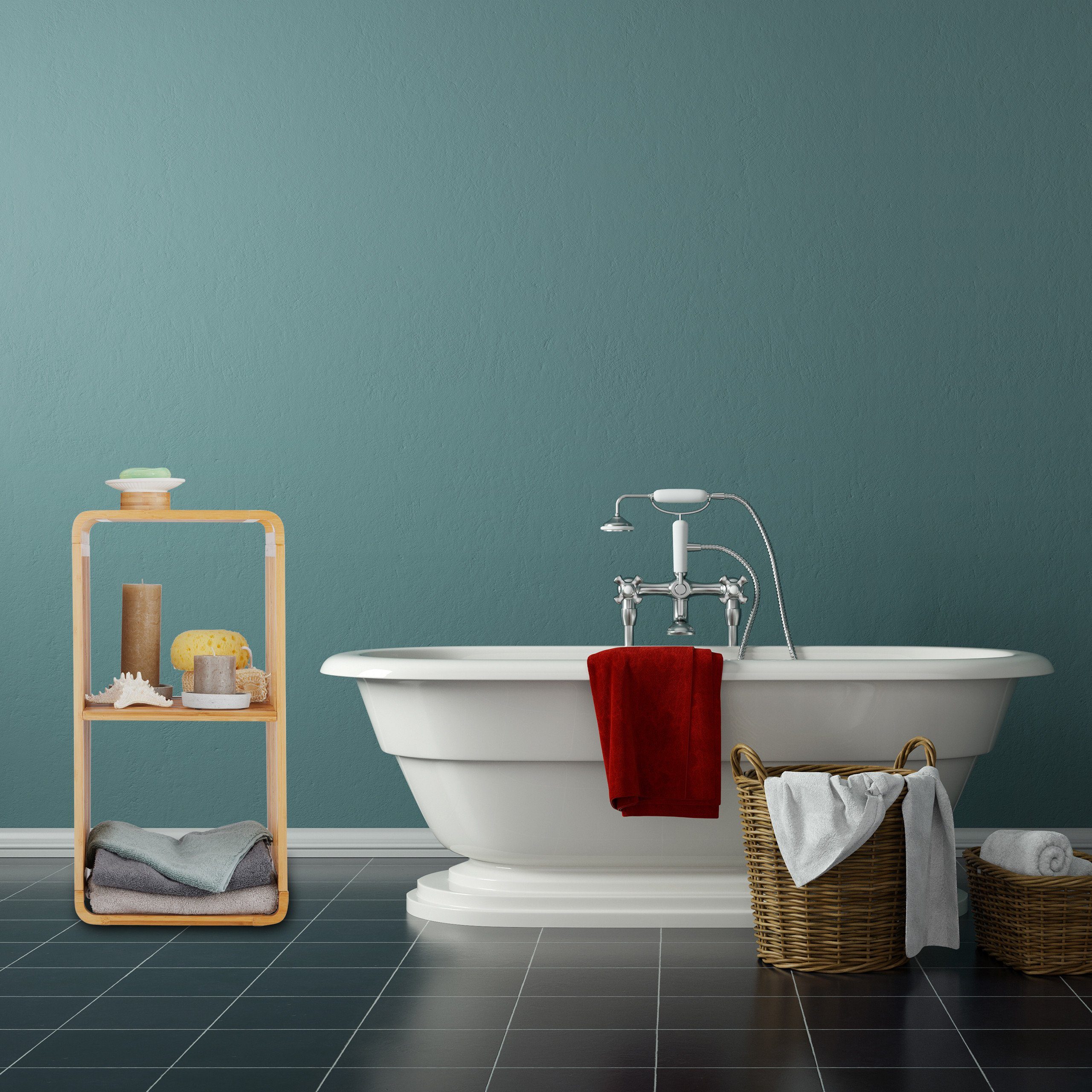 relaxdays Badregal Bambus Regal mit Ablagen, 3 günstig online kaufen