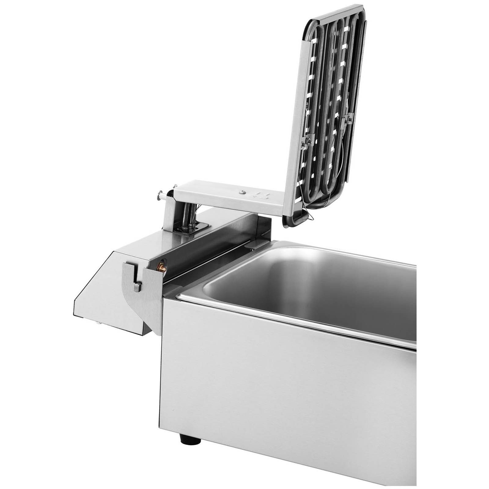 Royal Catering Fritteuse RCEF-10EY-ECO 1X10, 3200 W, 10 L Elektro Fritöse Profi Kaltzonen Edelstahl