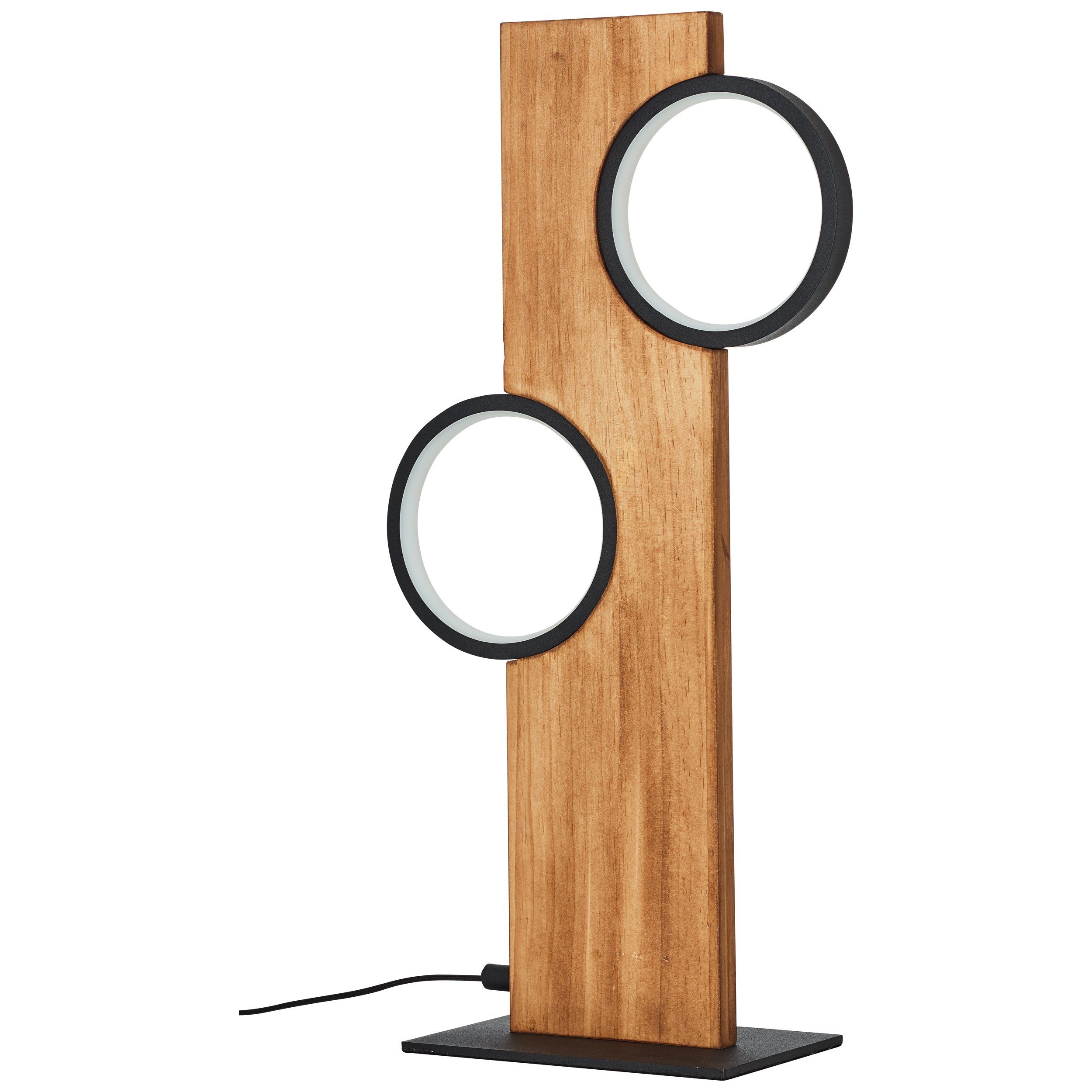 Brilliant LED Tischleuchte Cheesy, LED fest integriert, Warmweiß, 50 cm Höhe, 1300 lm, 3000K, Holz/Metall, natur/schwarz