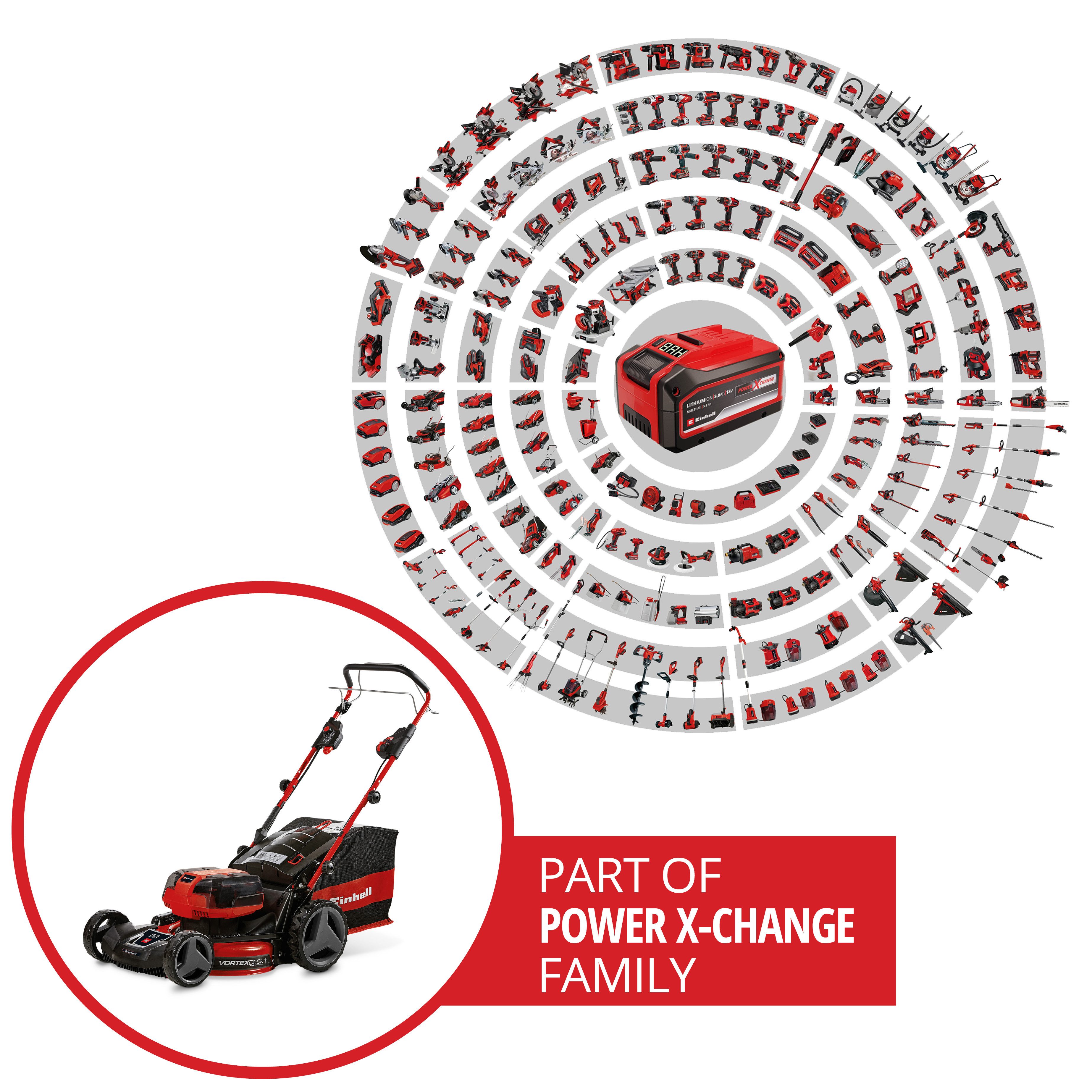 Einhell Akkurasenmäher GP-CM 36/47 S HW Li (4x4,0Ah), 47 cm Schnittbreite, (Set), mit Radantrieb, 4 Akkus und Ladegerät – Bild 2 von 5