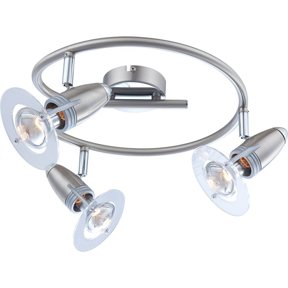 GLOBO LIGHTING Deckenspot, Leuchtmittel nicht inklusive, Decken Lampe Metall Chrom Leuchte Nickel Matt Плями Beweglich Schlaf