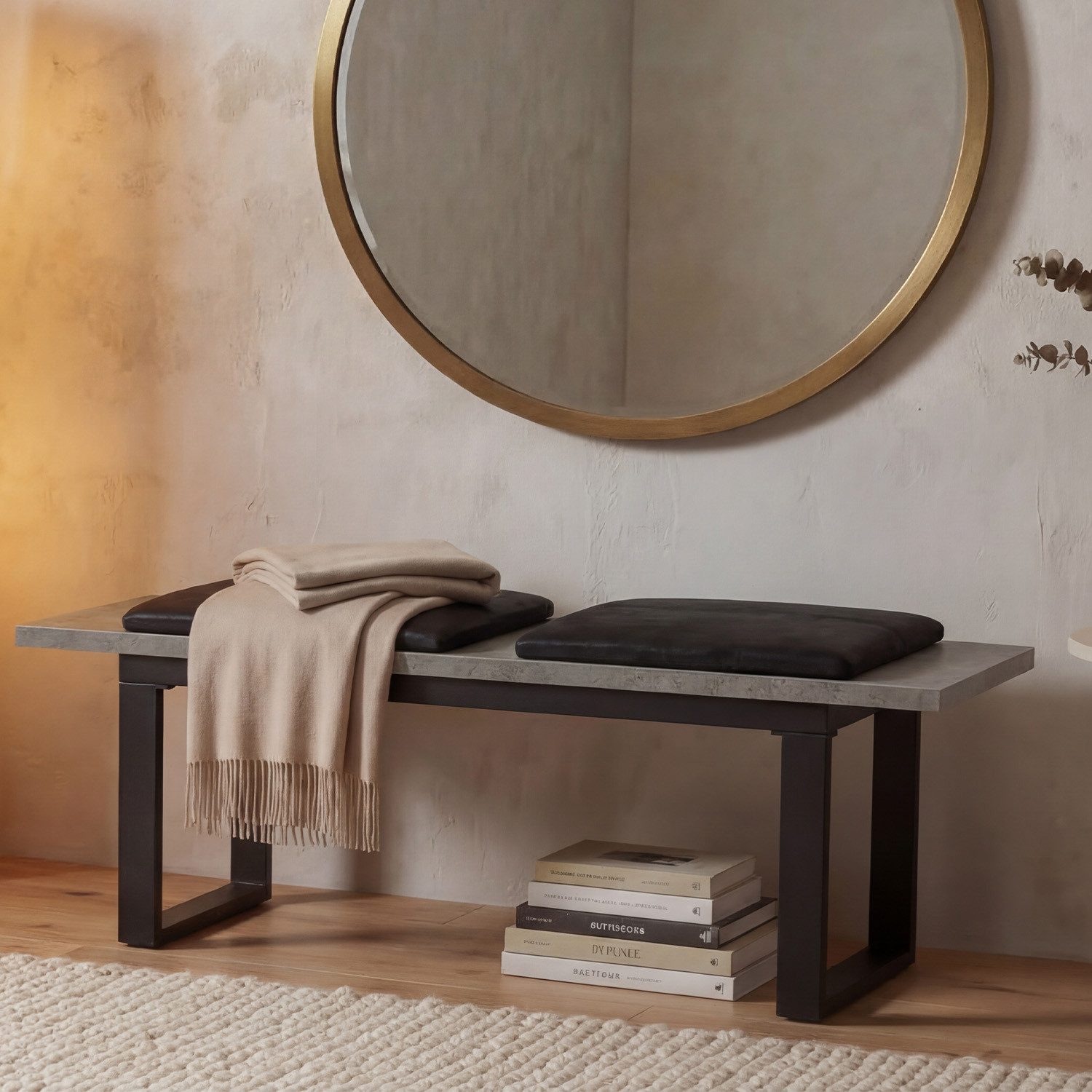 B&D home Essbank LEA, mit Sitzkissen, Metallgestell, ohne Rückenlehne, in 120 oder 160cm