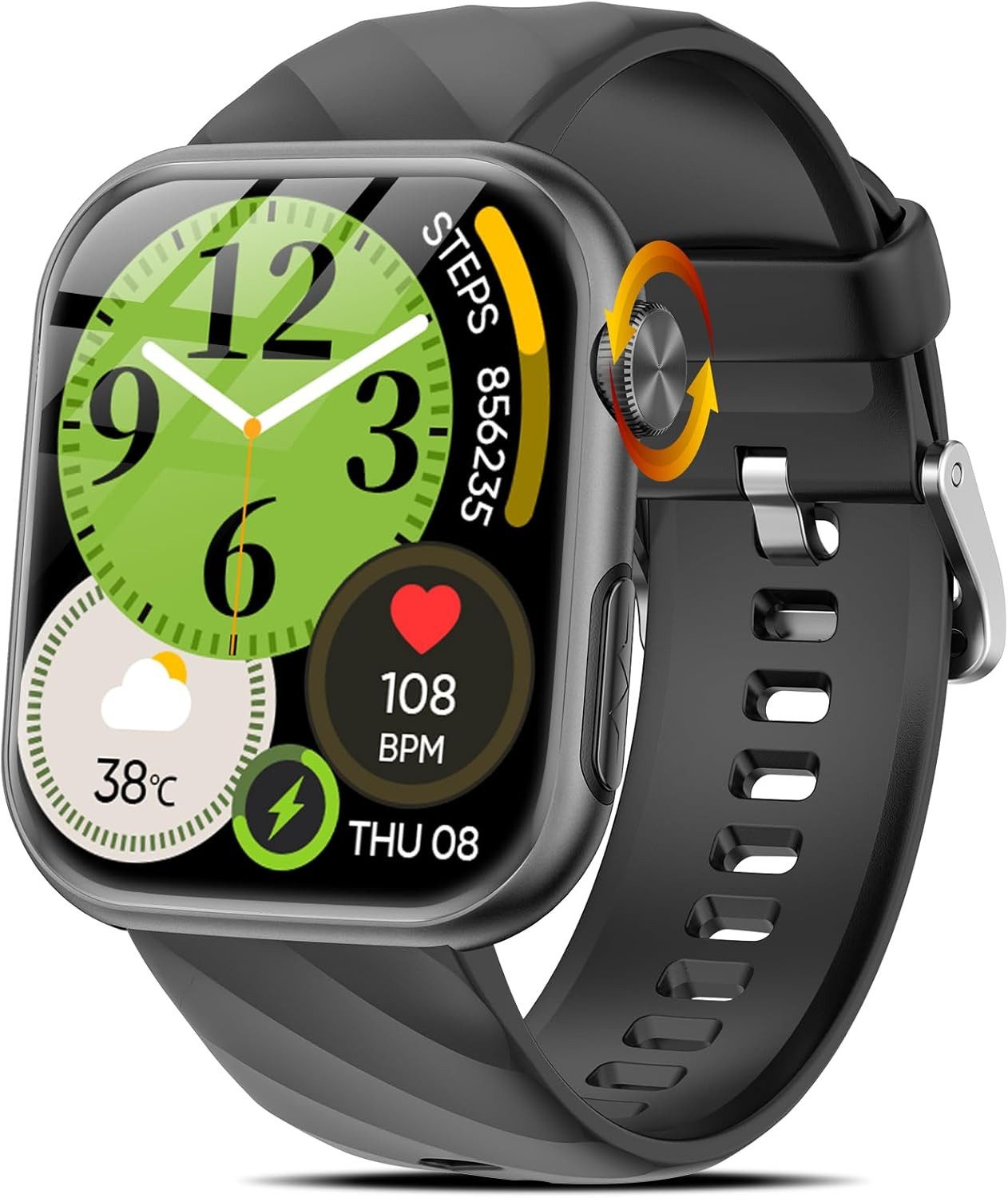 Marsyu MT500 Smartwatch (5 cm, android ios), Smartwatch mit 1.97 Zoll AMOLED Display EKG Funktion und Bluetooth