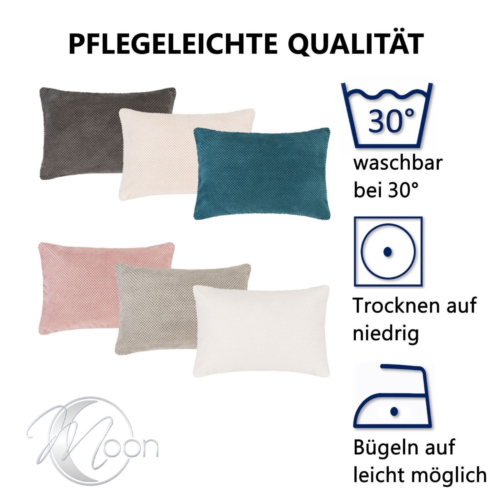 MOON Heimtextilien Kissenhüllen 2er Pack Kissenbezug - Serie Piano, Noppen- günstig online kaufen