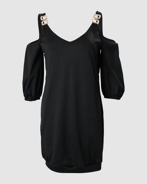 BlauWave Maxikleid Dress für Mädchen (1-tlg., Wasserfallkragen, Knopfleiste, schmale Passform) klassisch, ärmellos, Einzelkleid