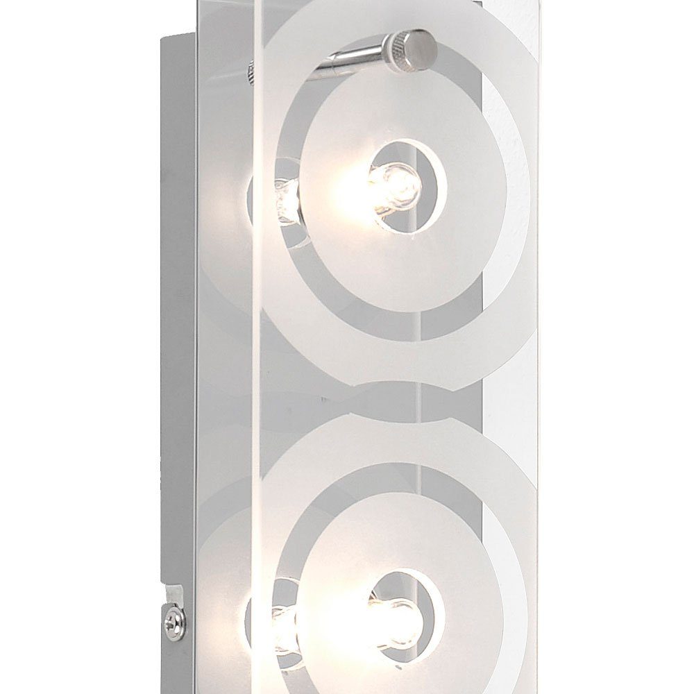 etc-shop LED Wandleuchte, Leuchtmittel Wand Glas satiniert inklusive, Beleuchtung nicht Design Kreis 4-flammig