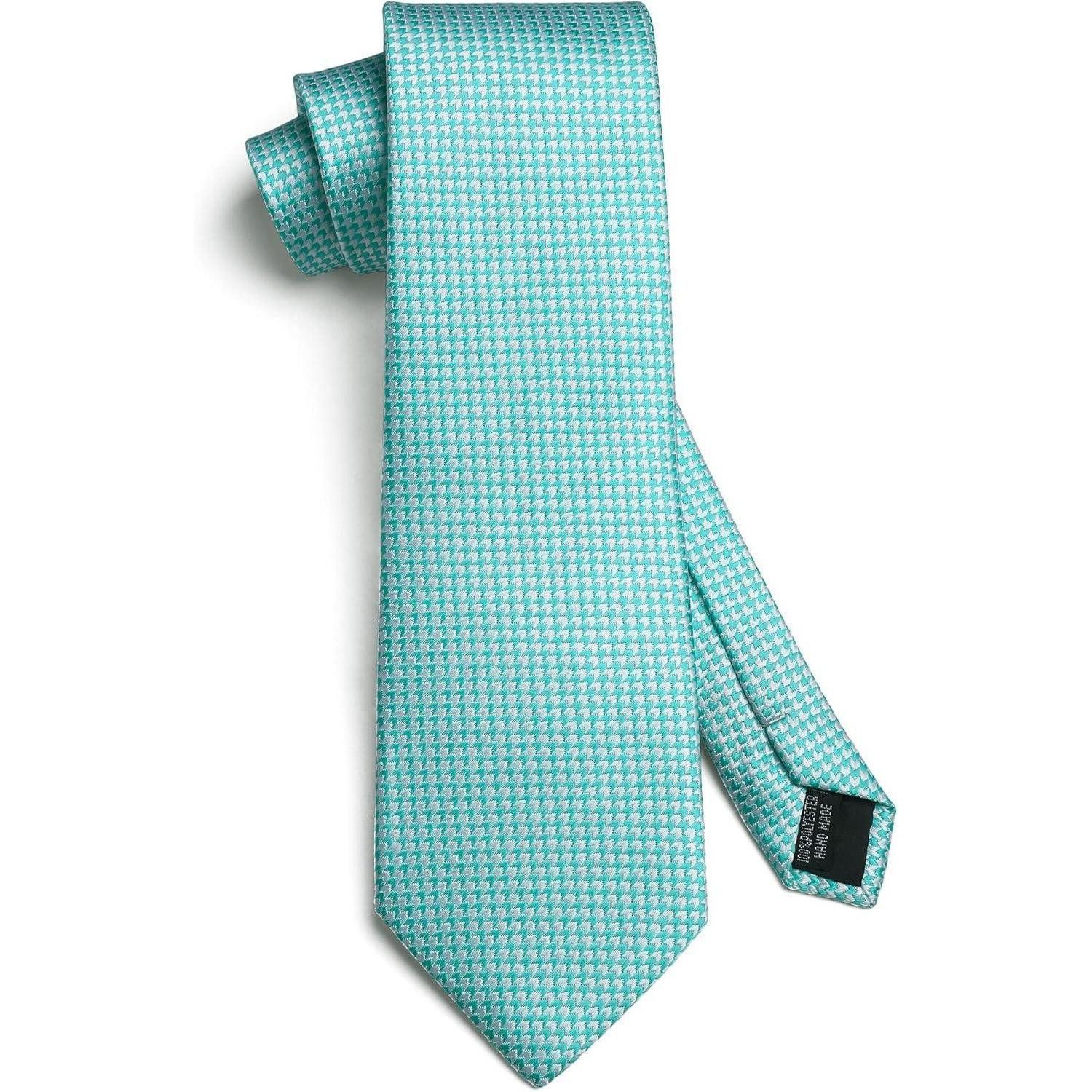 LuxusKollektion Krawatte Krawatte Herren Hochzeit Einstecktuch Hahnentritt Hellgrün Mintgrün