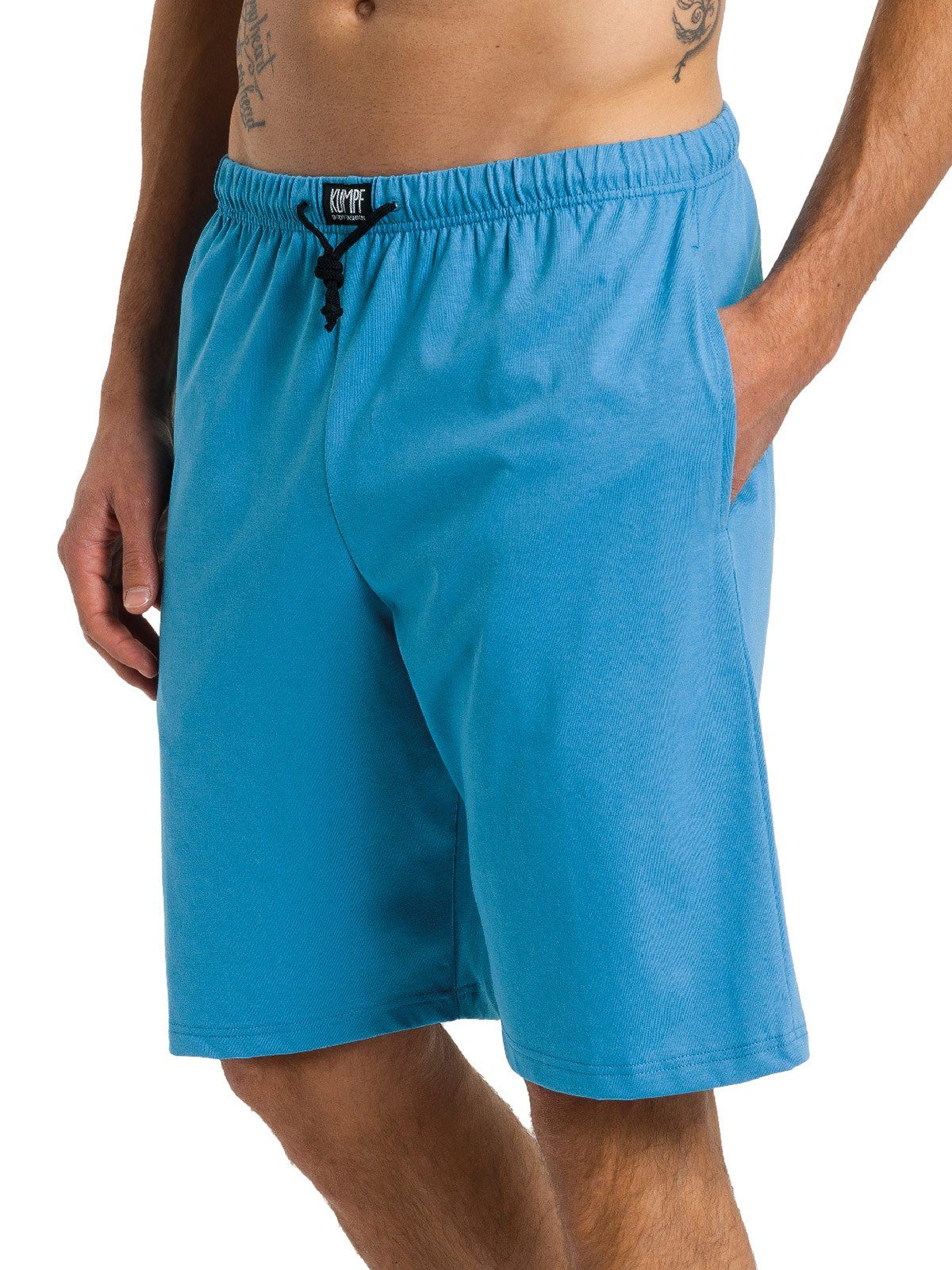 KUMPF Loungehose Herren Bermuda Hose Bio Cotton (Stück, 1-tlg) hohe Markenqualität horizont