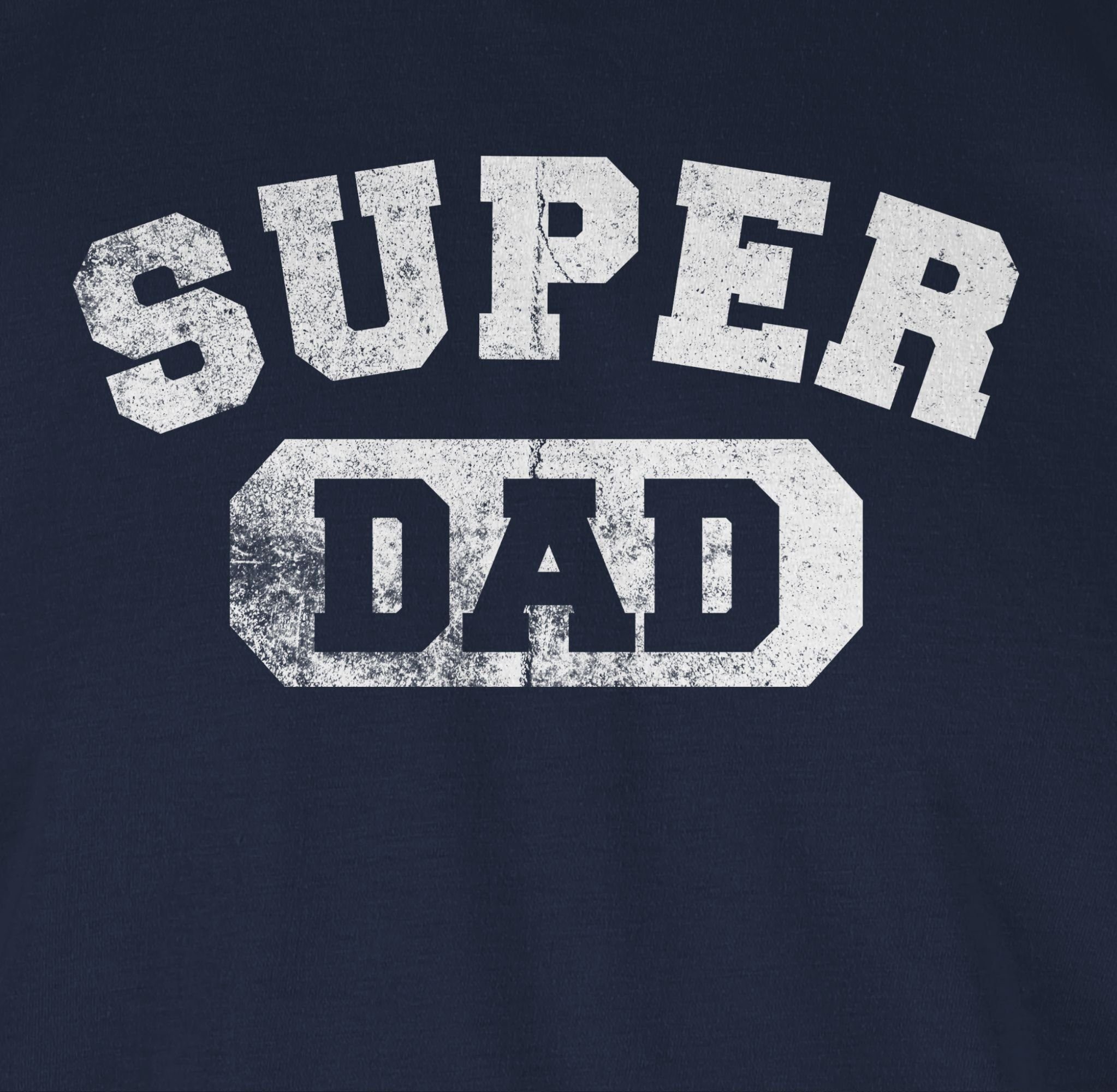 Shirtracer T-Shirt Superheld Vatertag Papa Dad Super Navy Geschenk Bester für 01 Geschenk Blau Papa