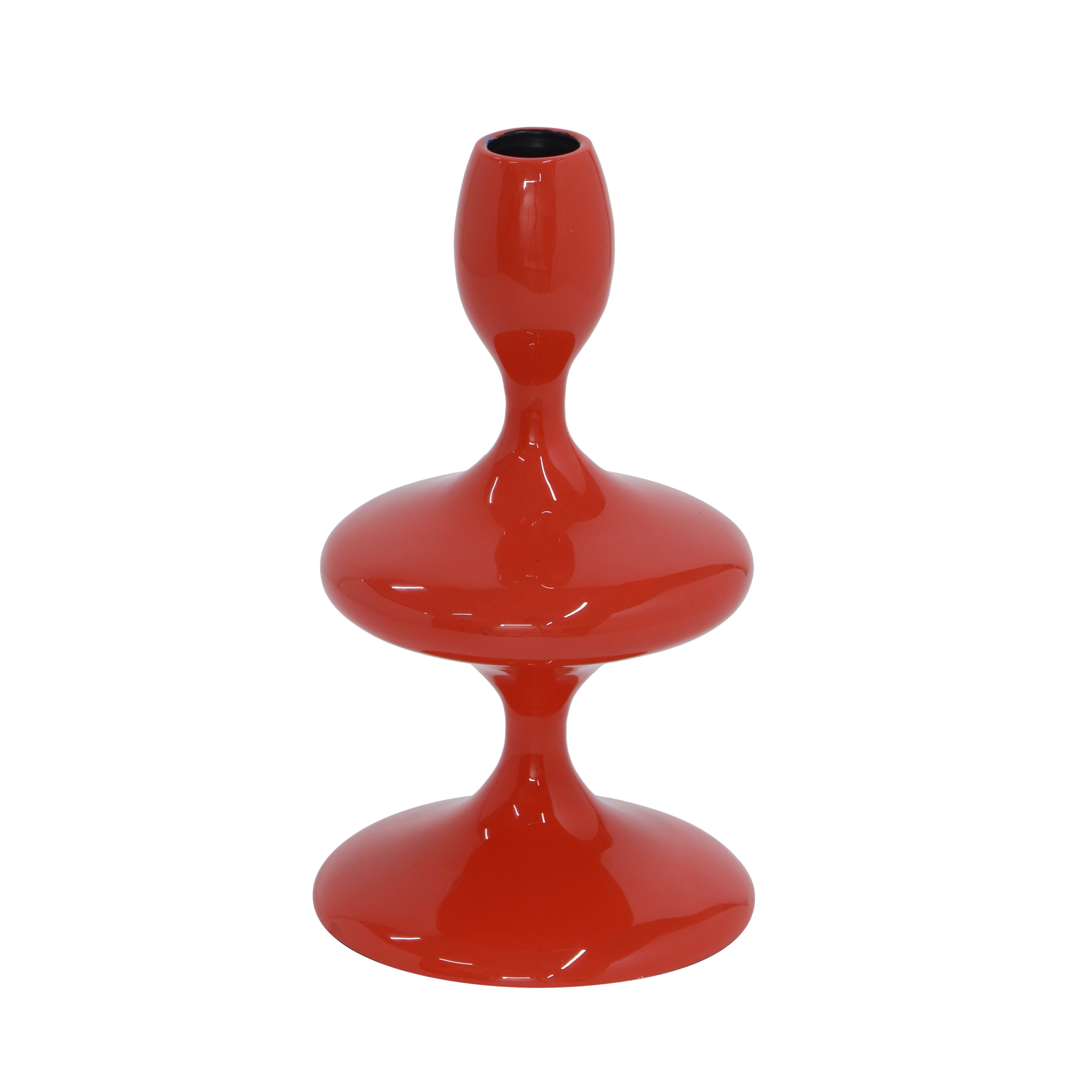 furnling Kerzenhalter Laurena (1 St), Kerzenständer mit außergewöhnlicher Form, Höhe 19,5 cm, rot