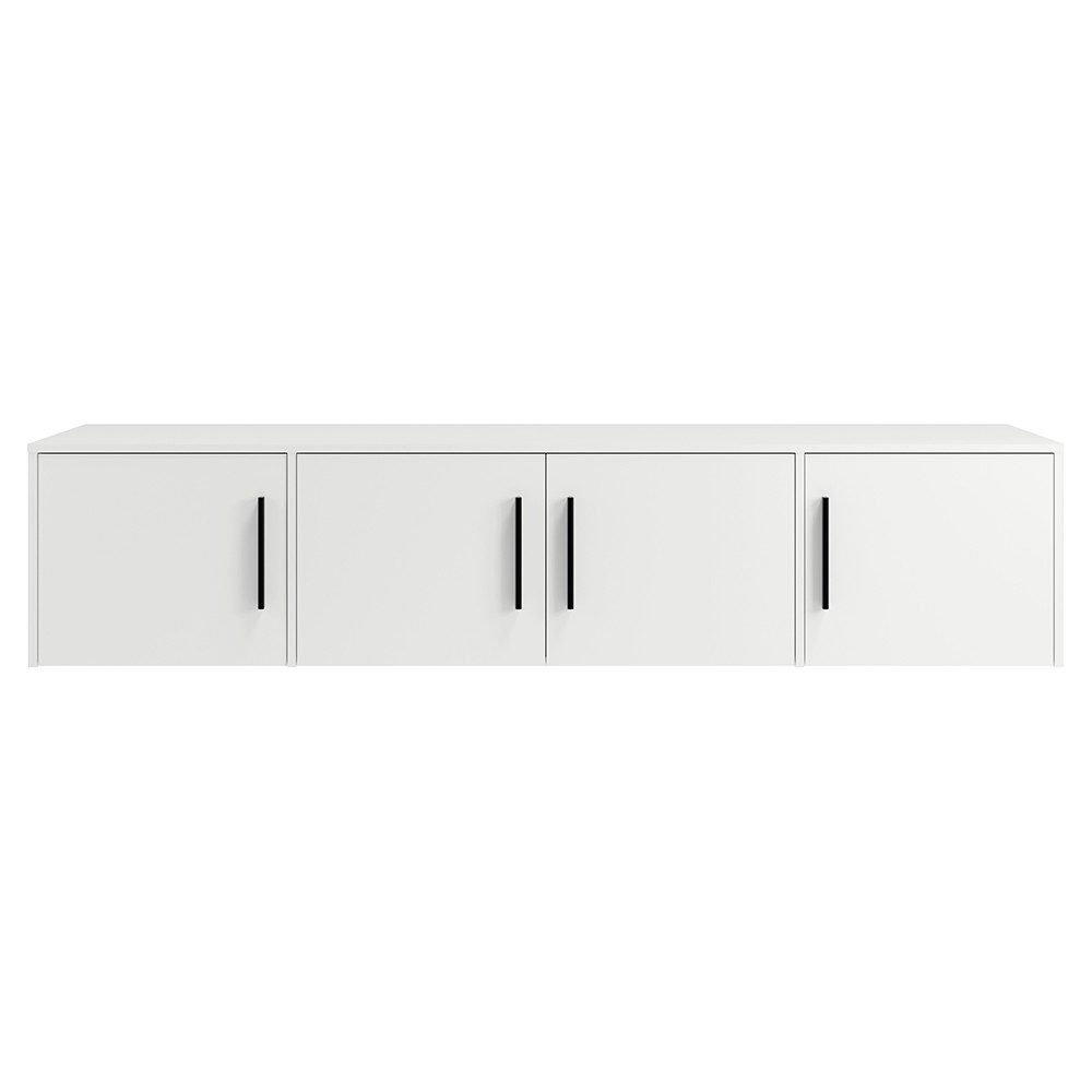 Lomadox Aufsatzschrank MOLLERUSA-132 für Kleiderschrank 197,6 cm breit, 4-türig, weiß matt