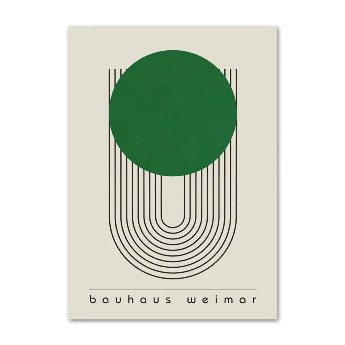 TPFLiving Kunstdruck (OHNE RAHMEN) Poster - Leinwand - Wandbild, Skandi navis che moderne minimalistische Bauhaus-grüne Leinwand (Leinwandbild XXL), Farben: Grün, Schwarz, Grau - Größe: 50x70cm