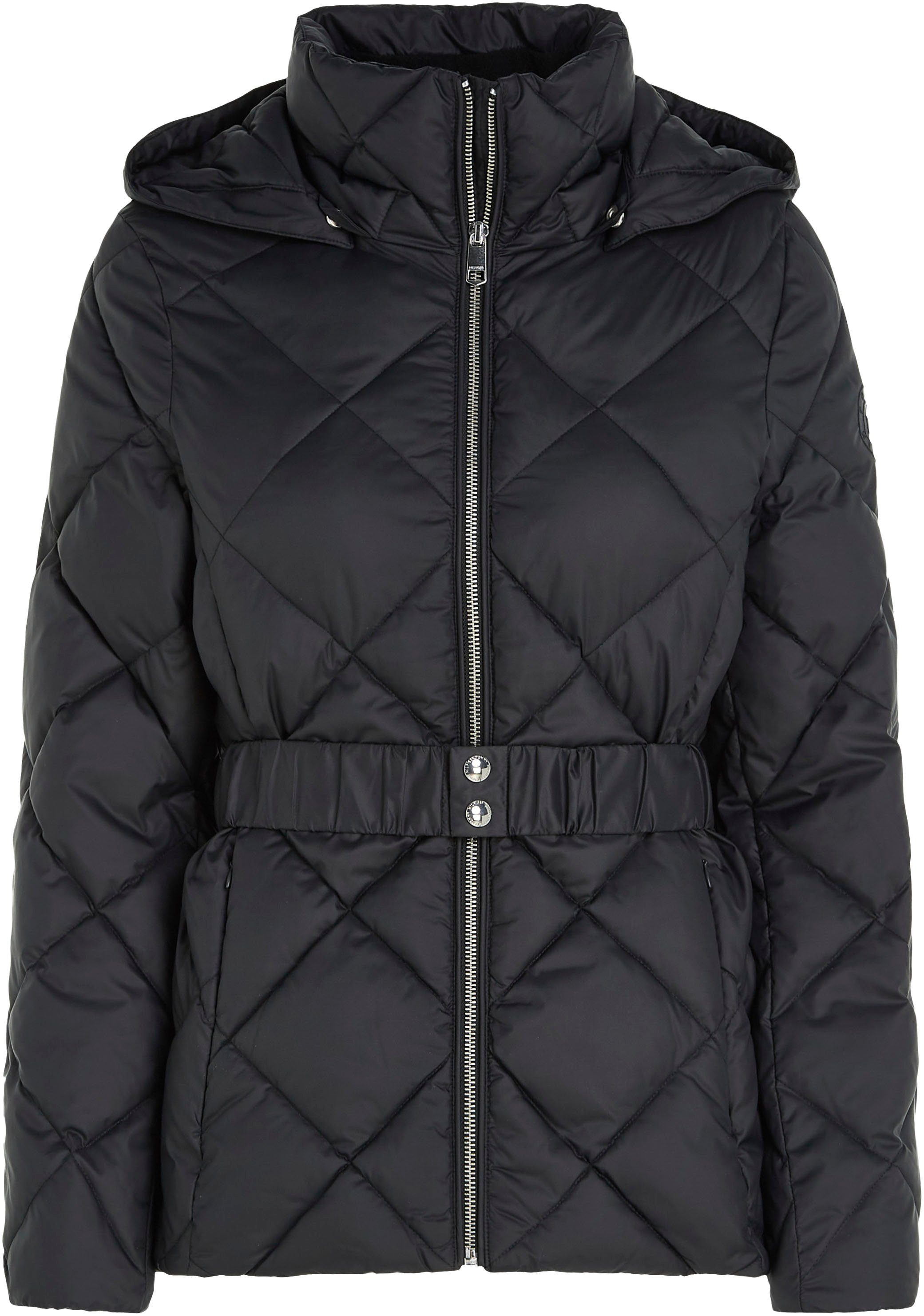 QUILTED ELEVATED Steppjacke BELTED Logostickerei mit JACKET Hilfiger Tommy