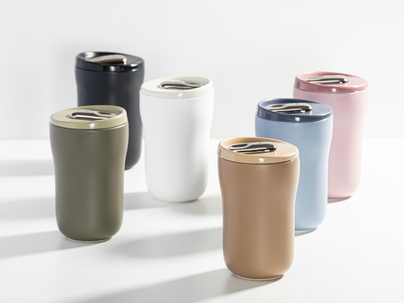 Ladelle Becher ECO BREW II To-Go-Becher doppelwandig keramik alabaster 0,35l, Keramik, Eco Brew II Alabaster Dbl Wall Ceramic Travel Mug 8.6x8.6x13.8cm