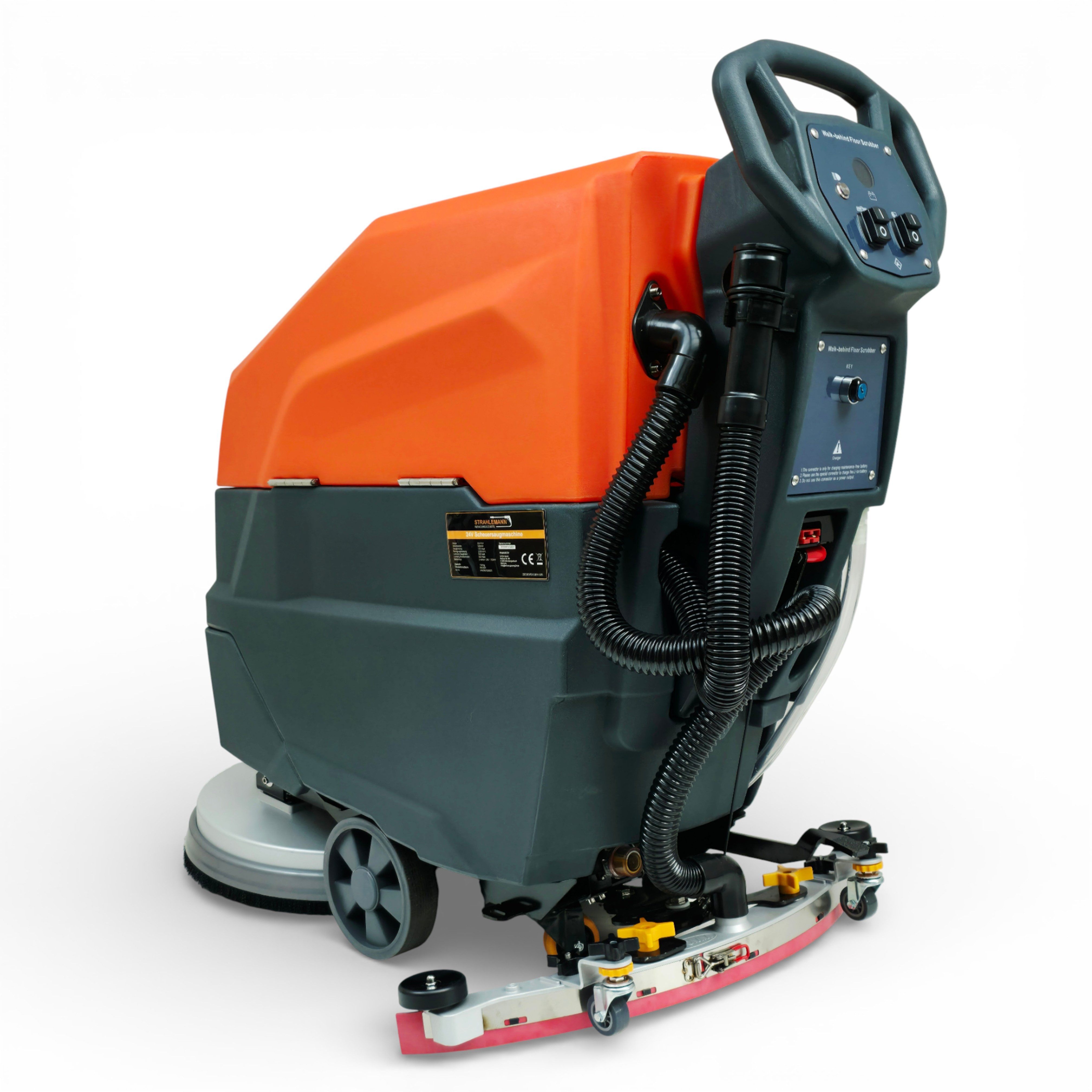 Strahlemann Reinigungsgeräte Hartbodenreiniger Scheuersaugmaschine mit Li-Ionen Akku 24V SM-FS1, 500 W, Bodenreinigungsmaschine mit 53 cm Arbeitsbreite