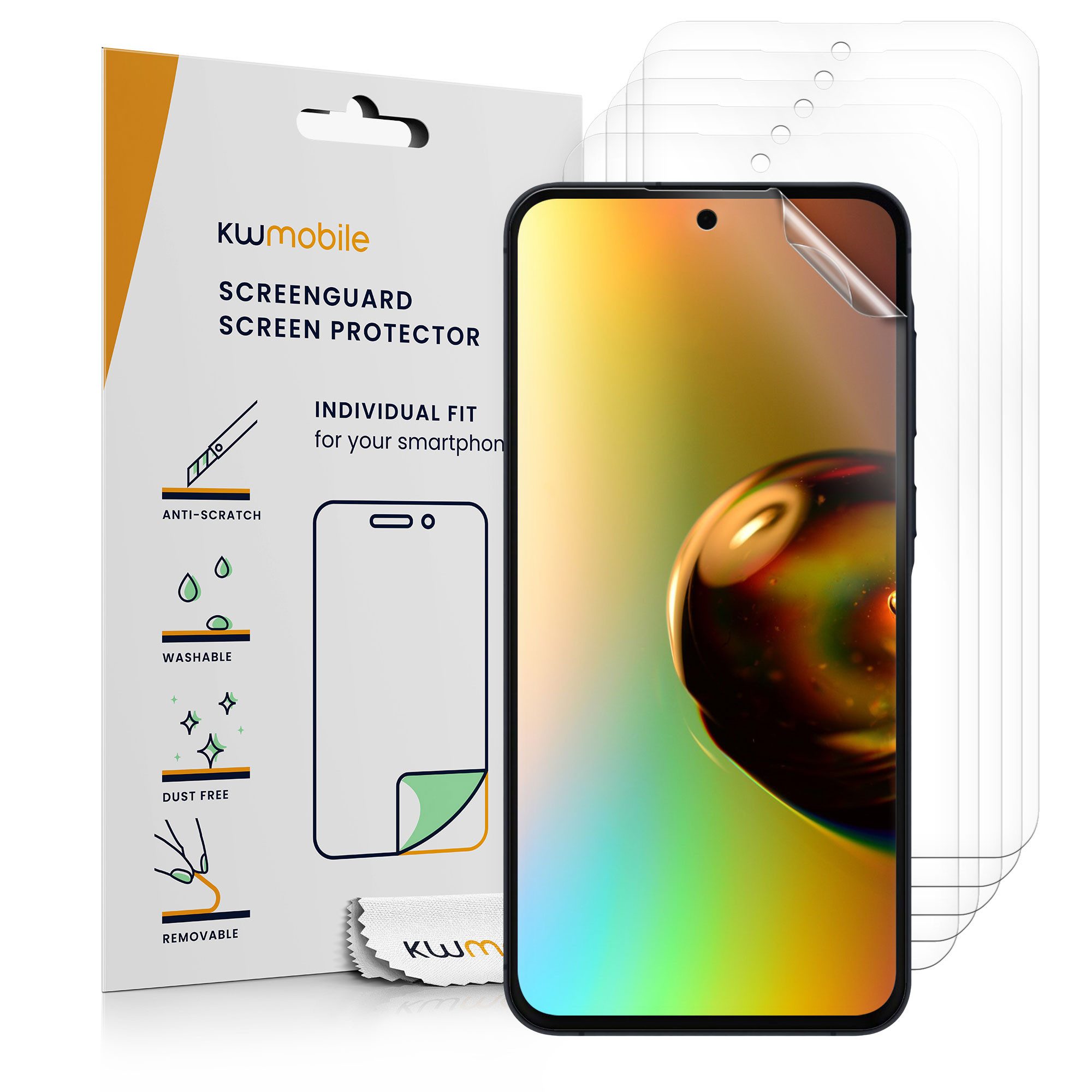 kwmobile Displayschutzfolie 6x Folie, 6 Stück, klare Displayschutzfolie Displayschutz transparent Schutzfolie