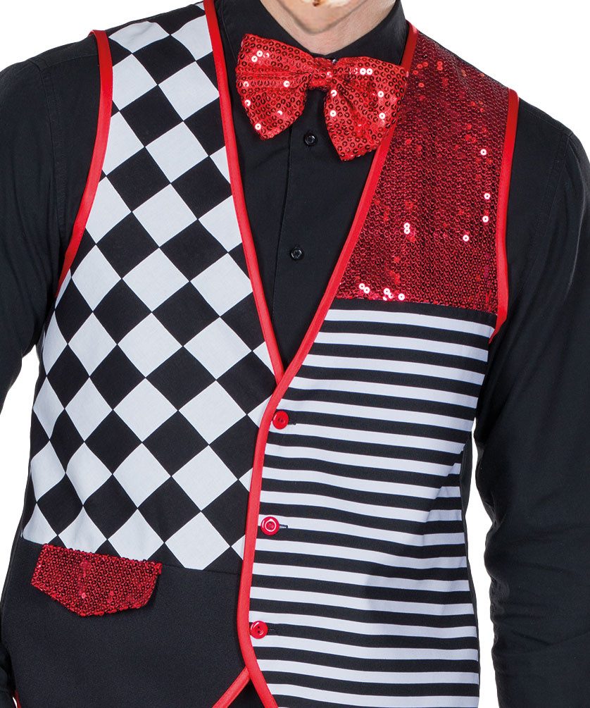 Karneval-Klamotten Kostüm Horror Pierrot Herren grusel Halloweenkostüm Narr, Herrenkostüm Halloweenkostüm Männer Clown Harlekin Weste Karneval