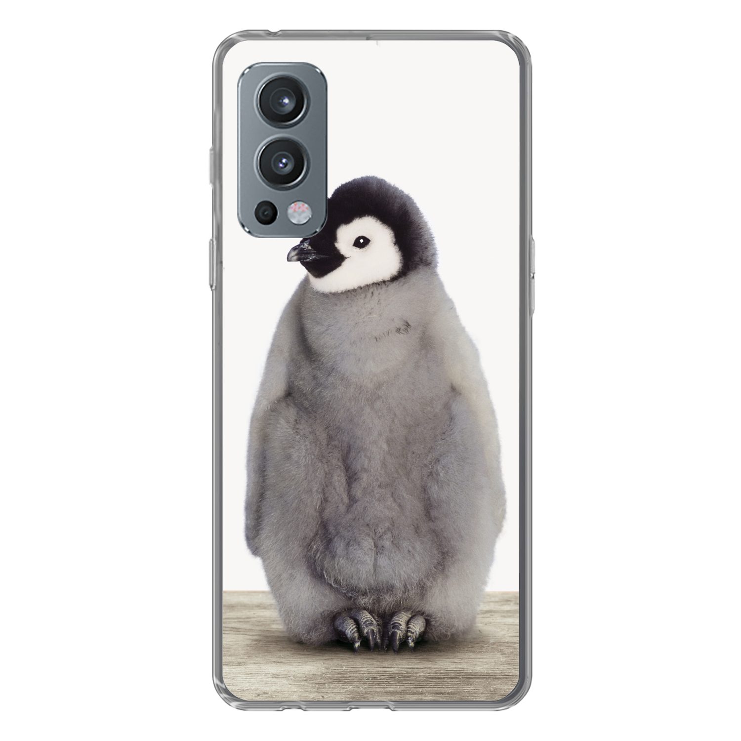 MuchoWow Handyhülle für OnePlus Nord 2 5G Kinder - Pinguin - Grau - Tiere - Mädchen - Jung, Phone Case, Silikon, Schutzhülle Dünn