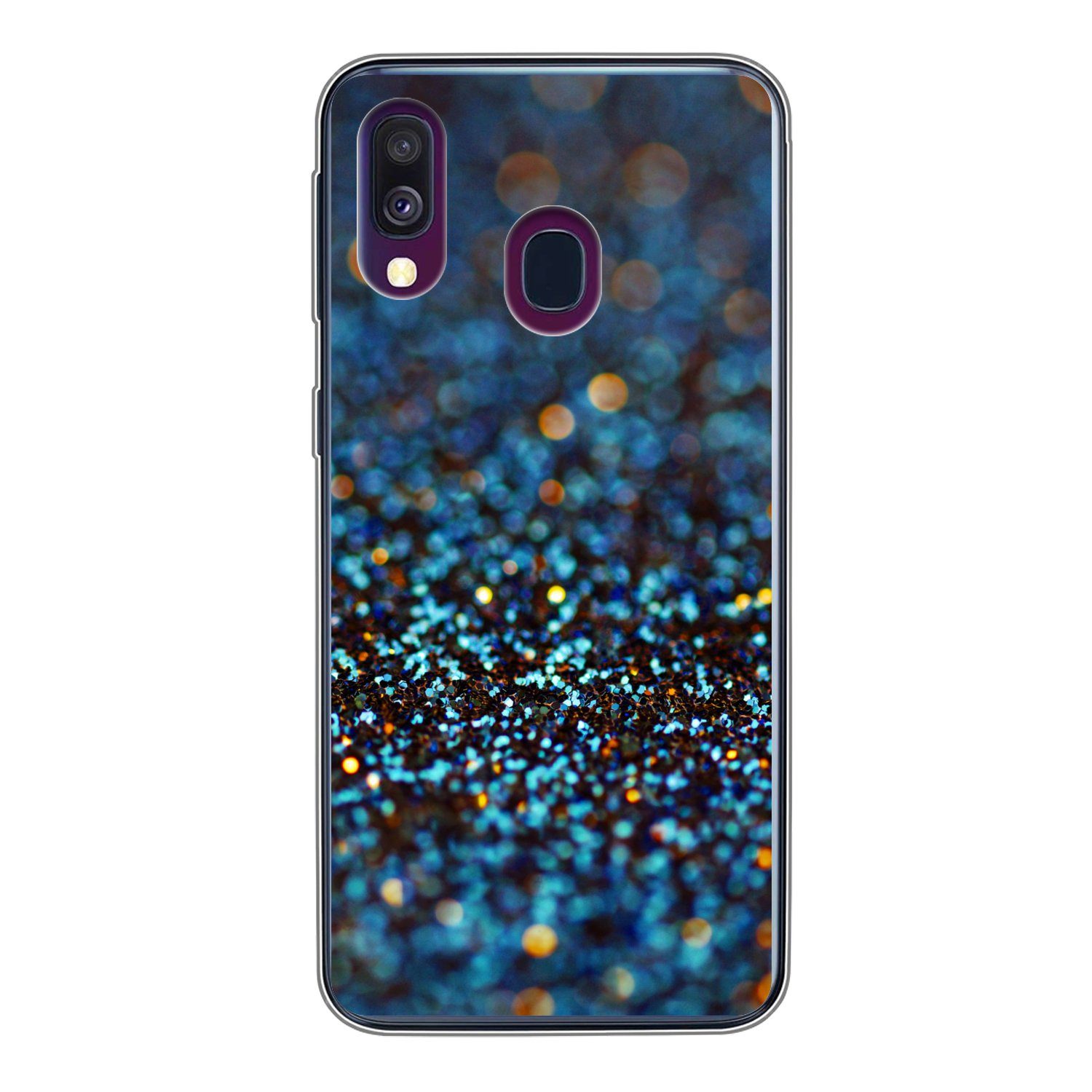 Handyhülle für Samsung Galaxy A40 Glitter - Blau - Abstrakt - Design