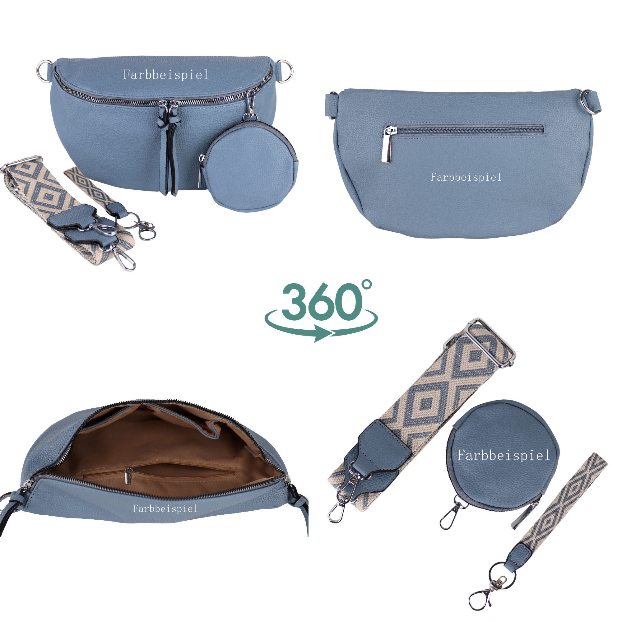 MIRROSI Bauchtasche Damen Taschen, Umhängetasche, Brusttasche, 30x19x10cm V günstig online kaufen