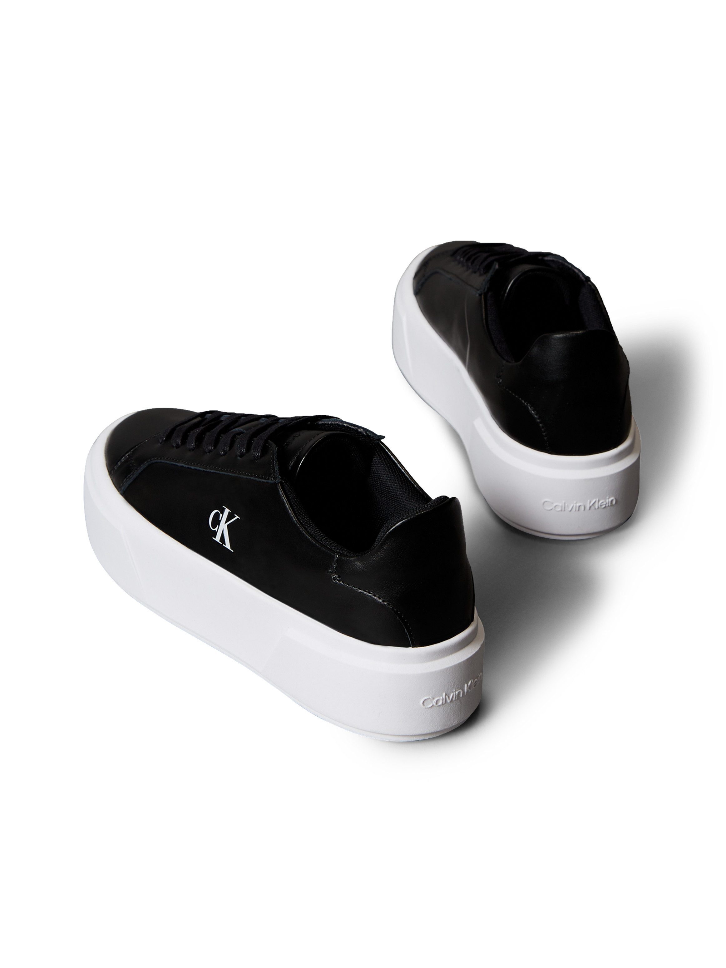 Calvin Klein Jeans FLATFORM LACE UP LTH MG Plateausneaker Schnürschuh, Halbschuh, Freizeitschuh mit CK-Logo