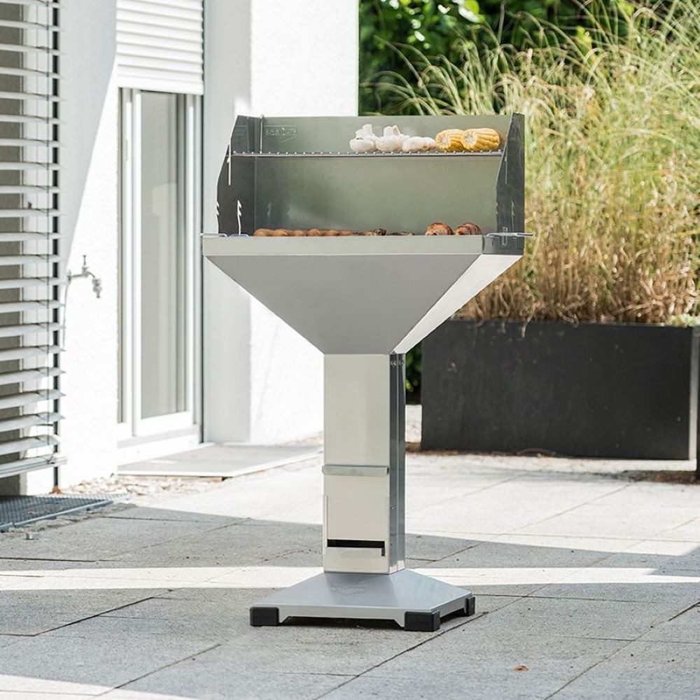 Thüros Holzkohlegrill T4 Direkt Plus Edelstahl Fußplatte Holzkohlegrill 40 x 60 cm