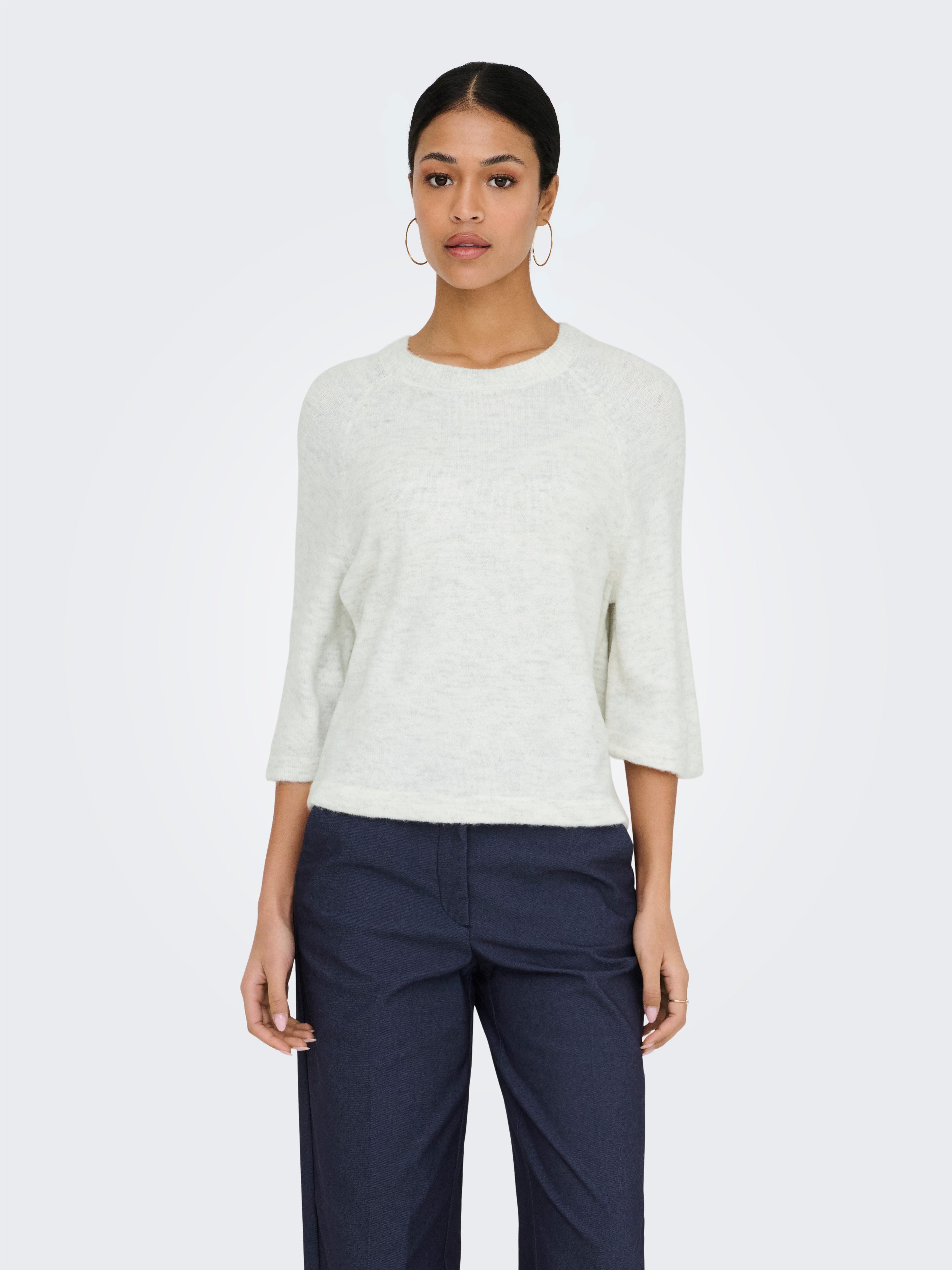 JDY Strickpullover JDYELANORA 3/4 PULLOVER KNT NOOS Materialmix, regular fit