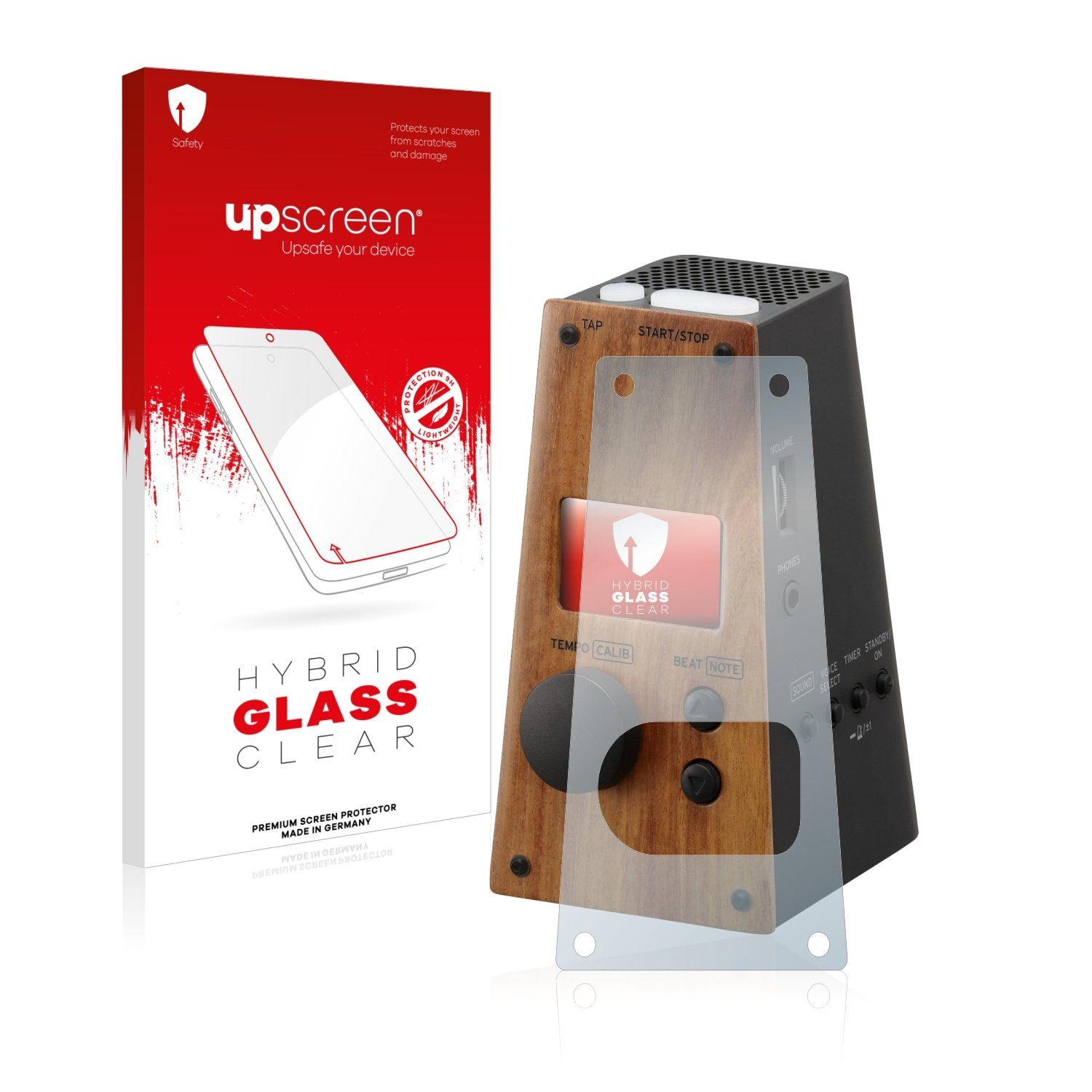 upscreen Panzerglasfolie für KORG Digital Metronome, Displayschutzglas, Schutzglas Glasfolie klar