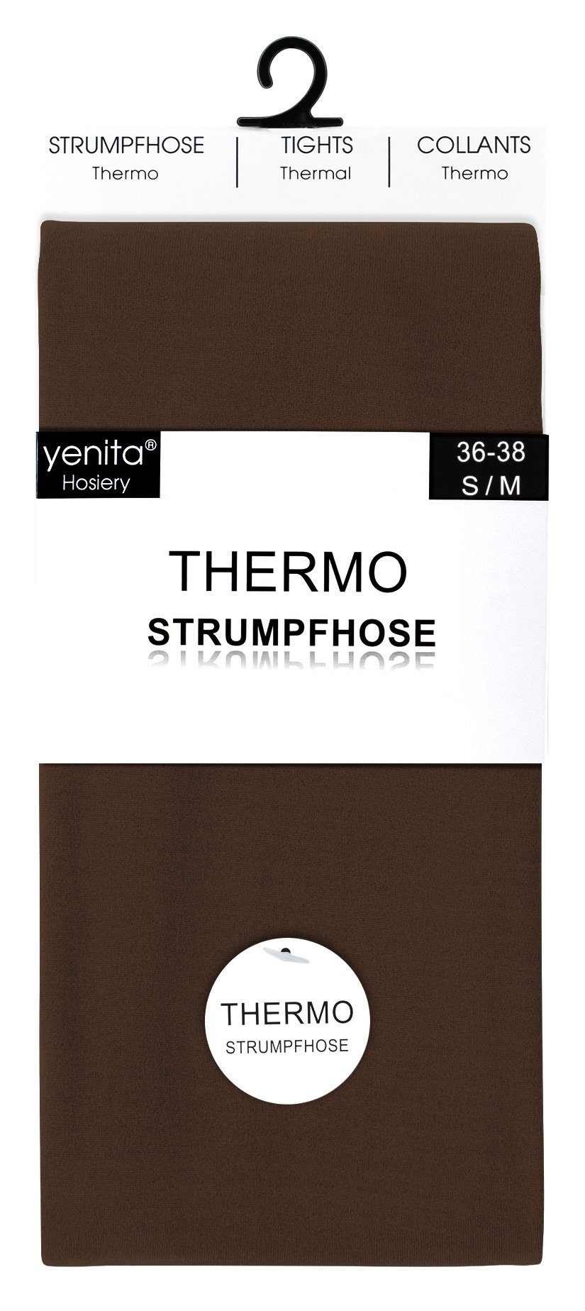 Thermostrumpfhose (2 Yenita® Innenfleece mit St) braun wärmenden