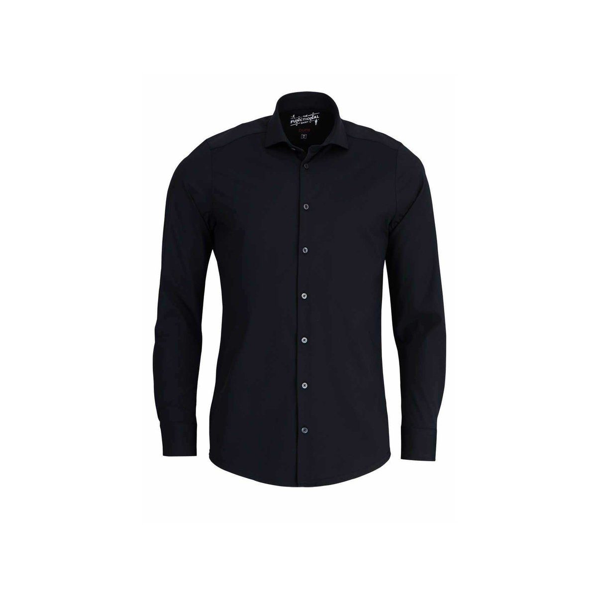 Desoto Hatico Langarmhemd schwarz slim fit (1-tlg)