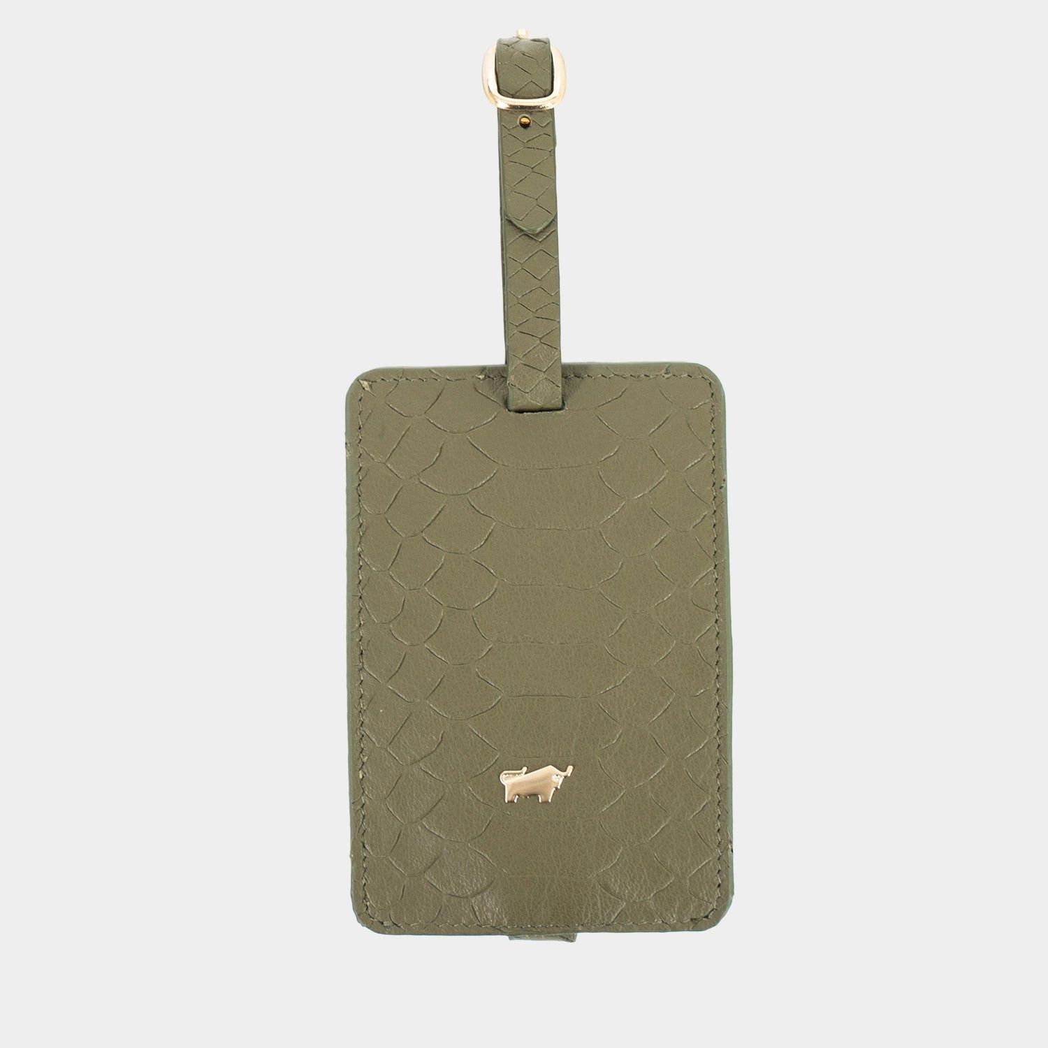 Braun Büffel Seidenschal Gepäckanhänger olive