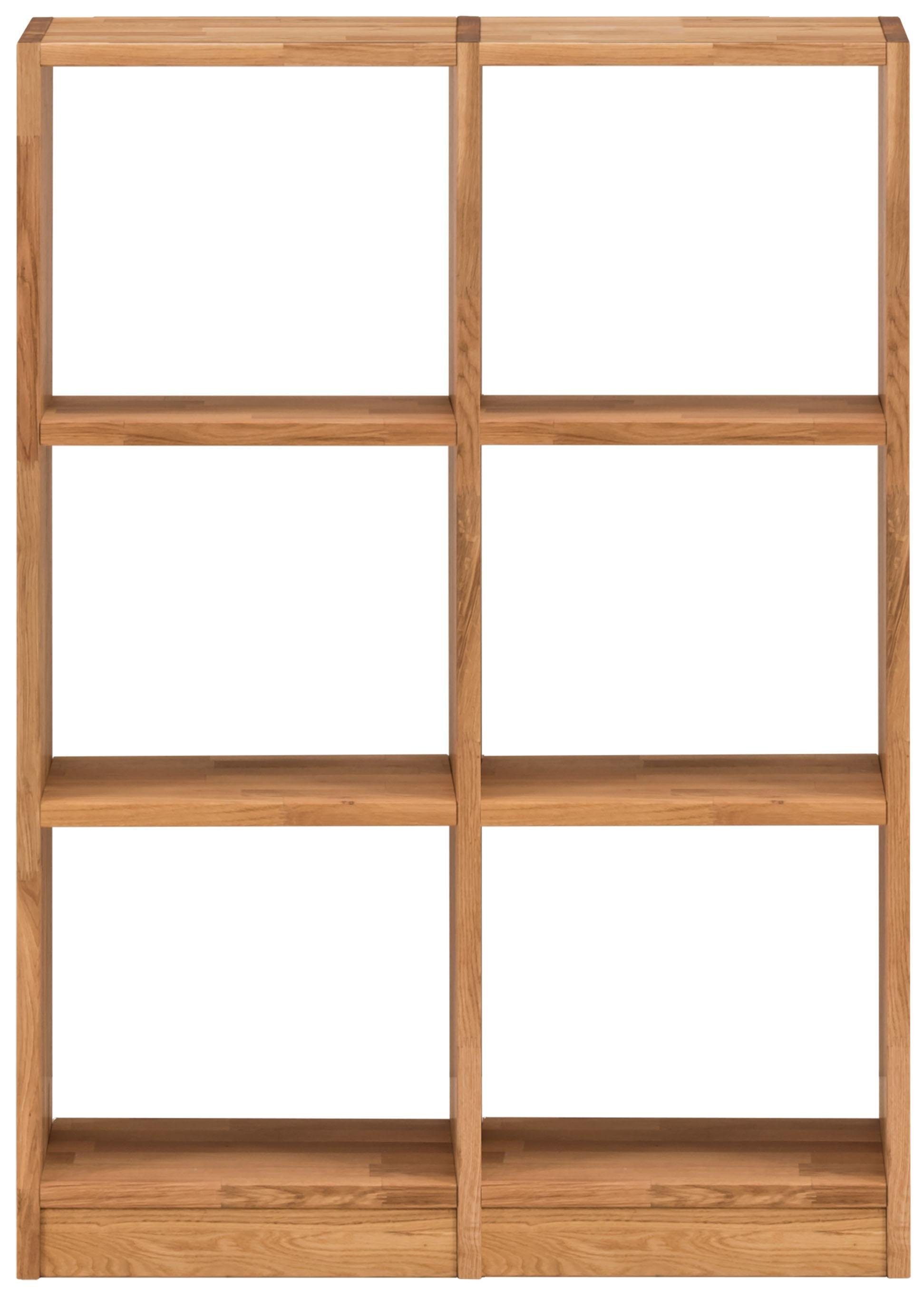 Home affaire Regalelement Ecko, aus schönem massivem Wildeichenholz, Breite 91,5 cm, mit 6 Fächern. Reduzierter Preis € 814,25. Unverbindliche Preisempfehlung € 1.148,00