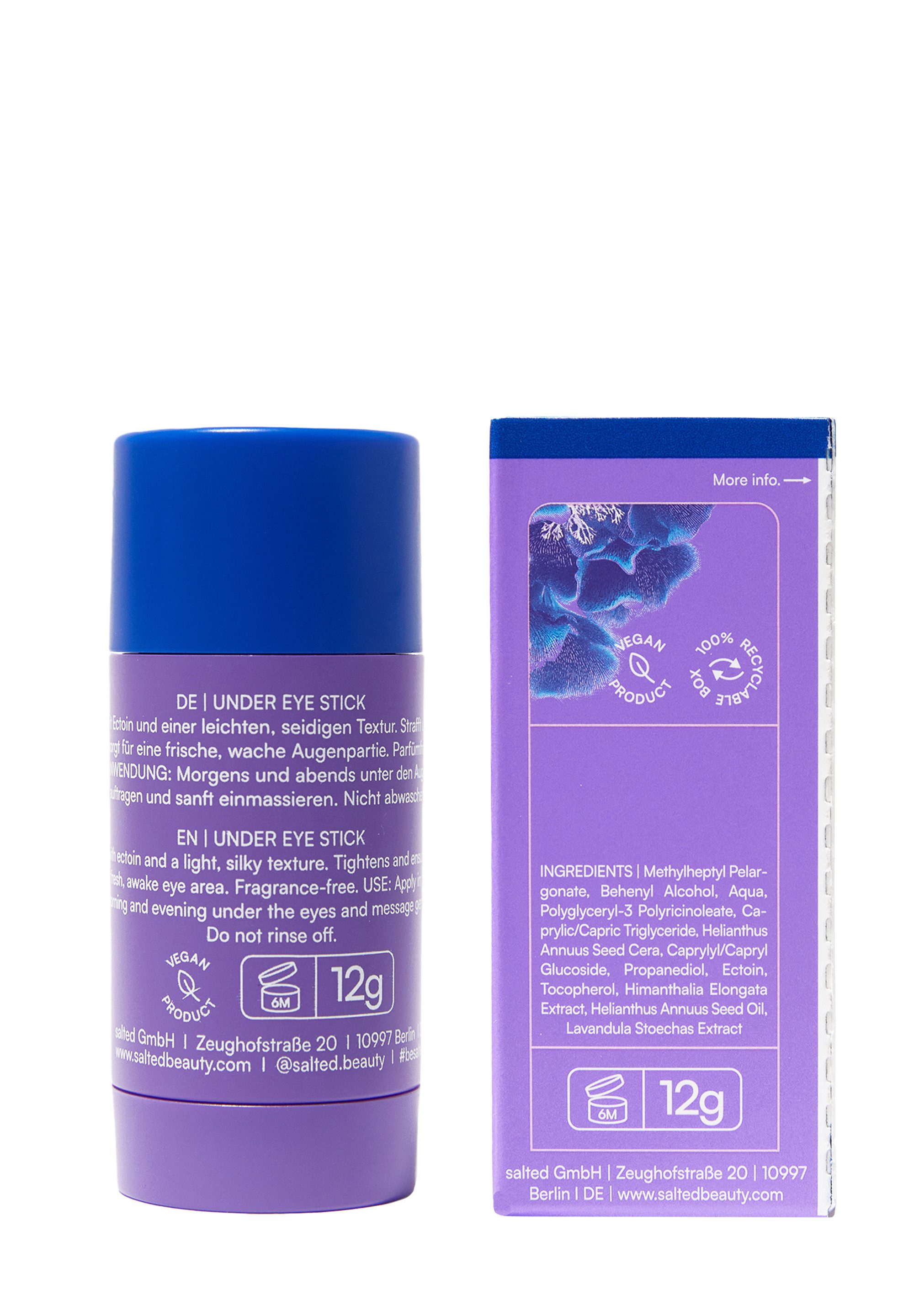 salted. Augen-Roll-on Sticky Steamer, Under Eye Stick, straffend, feuchtigkeitsspendend, abschwellend, für empfindliche Haut